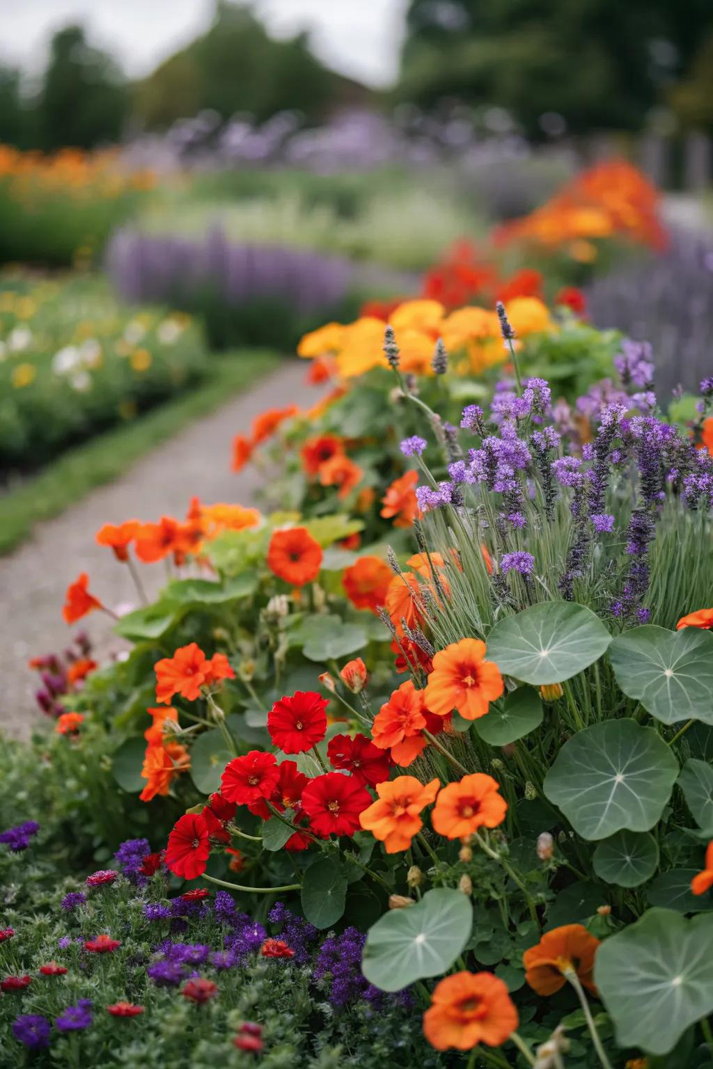 A colorful and functional edible flower bed.