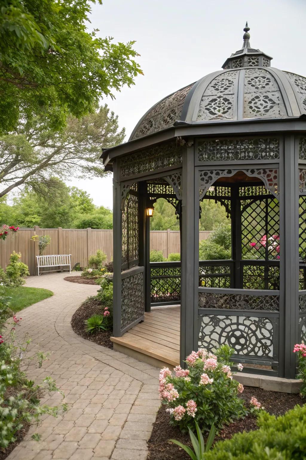 Decorative screens offer privacy and style.