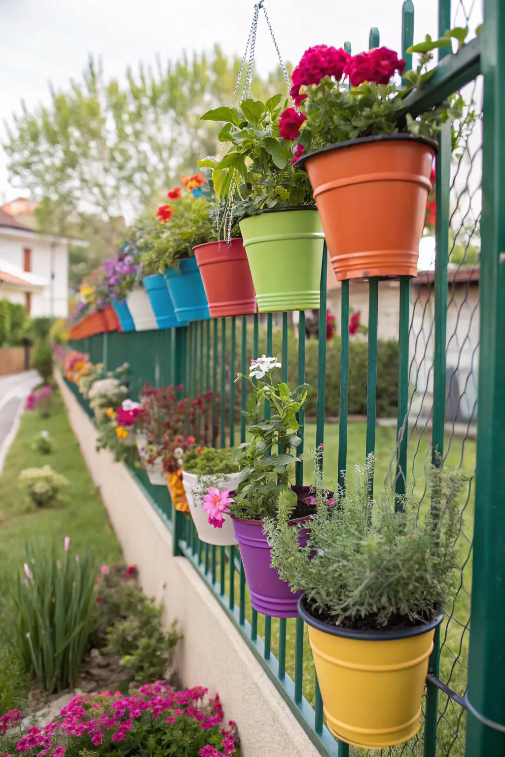 Vertical gardens maximize space and add vibrant colors.