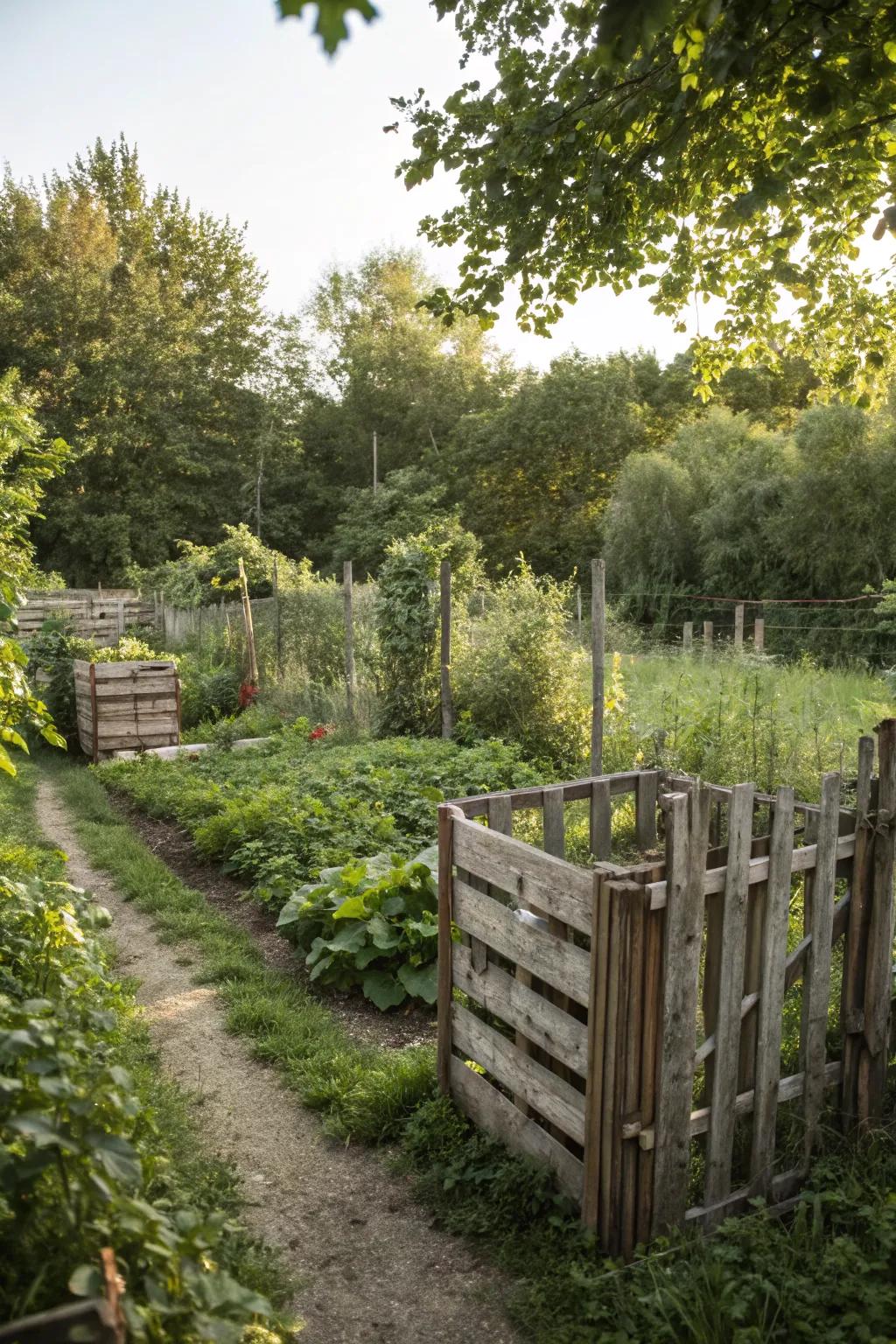 Mark your garden boundaries with a sustainable pallet fence.