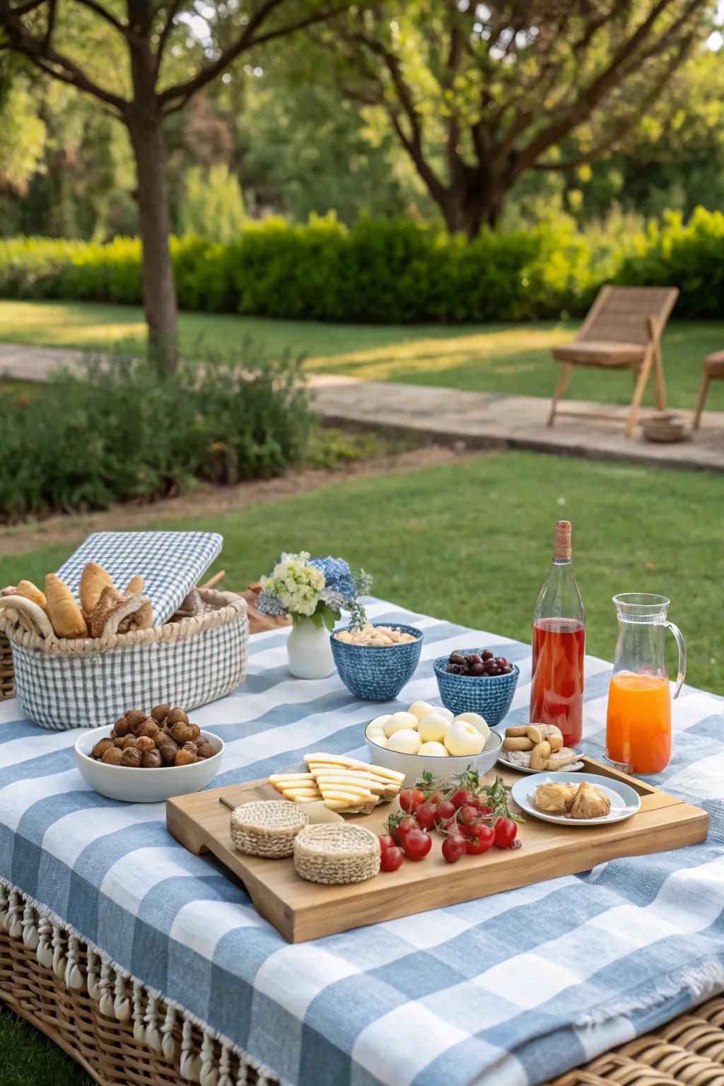 A picnic setup adds fun and functionality to your space.