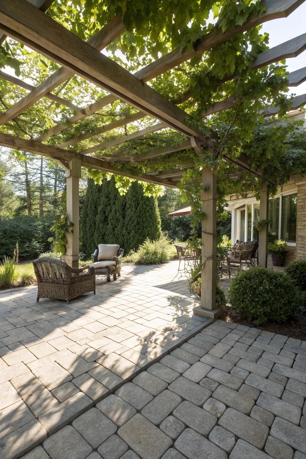 A pergola adds both shade and architectural interest.