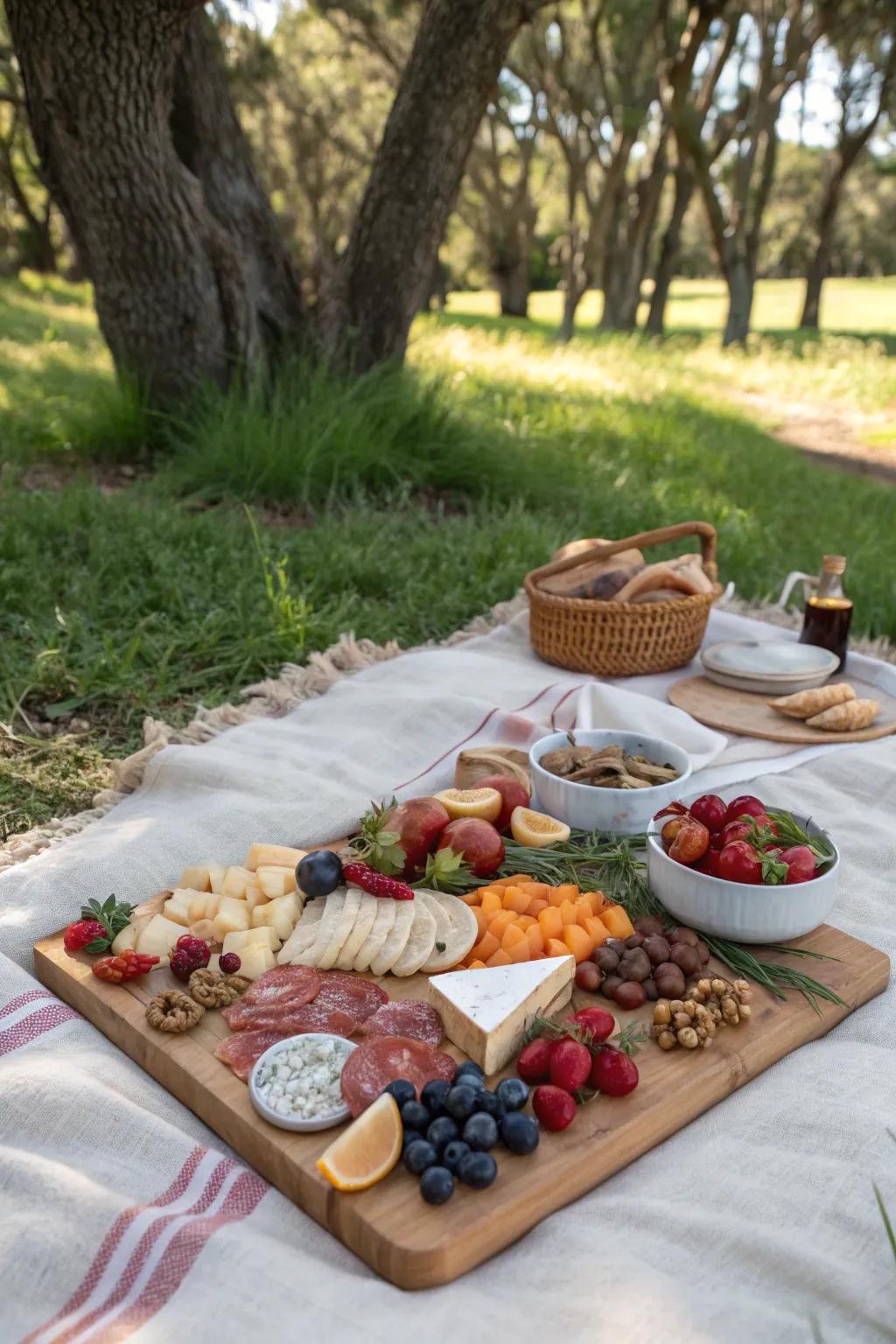 Themed charcuterie board with unique selections