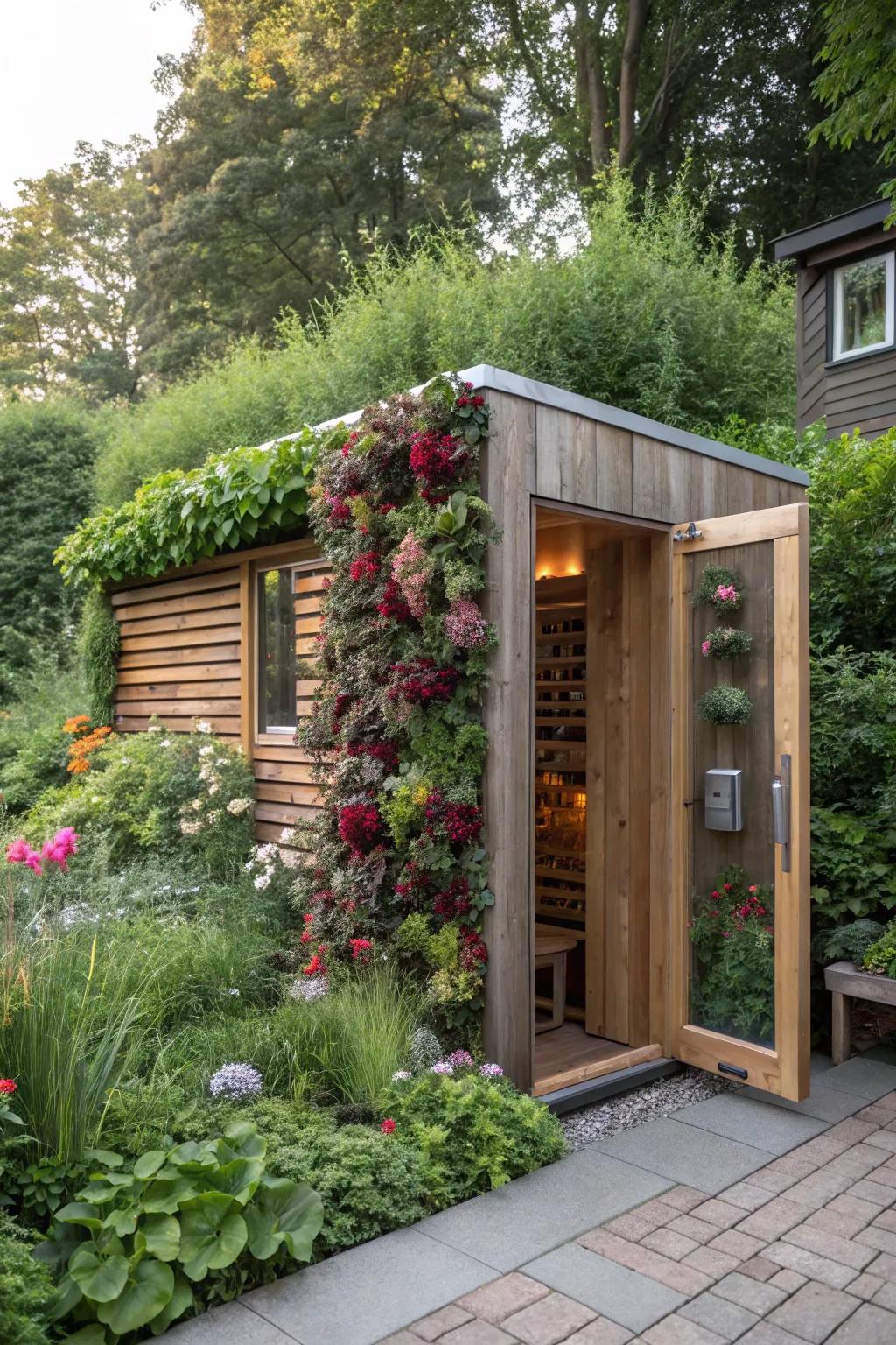 Vertical gardens bring life and color to limited spaces.
