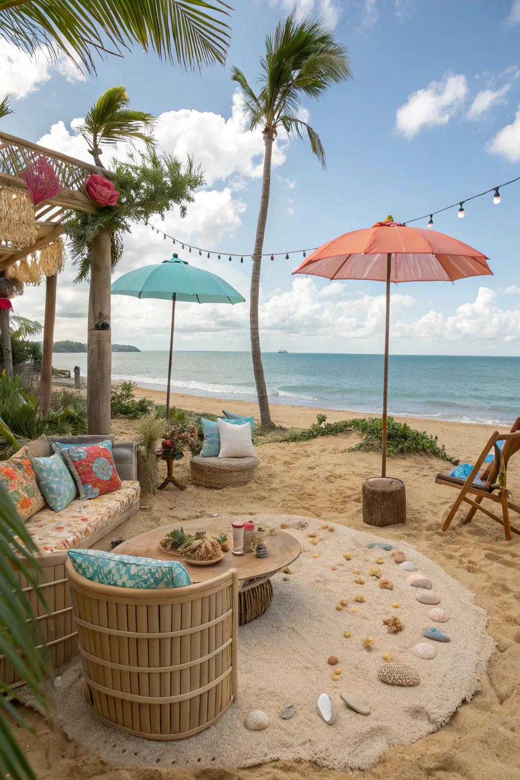 Beachside bliss brings the relaxing ocean vibe to your backyard.