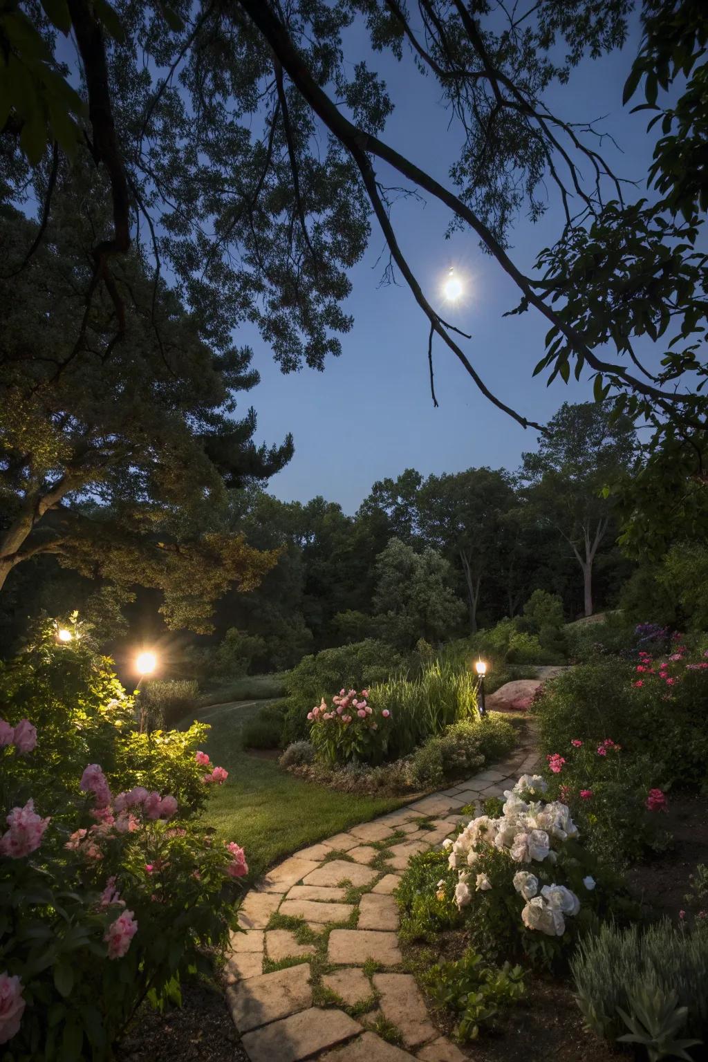 Moonlighting creates a serene and natural ambiance.