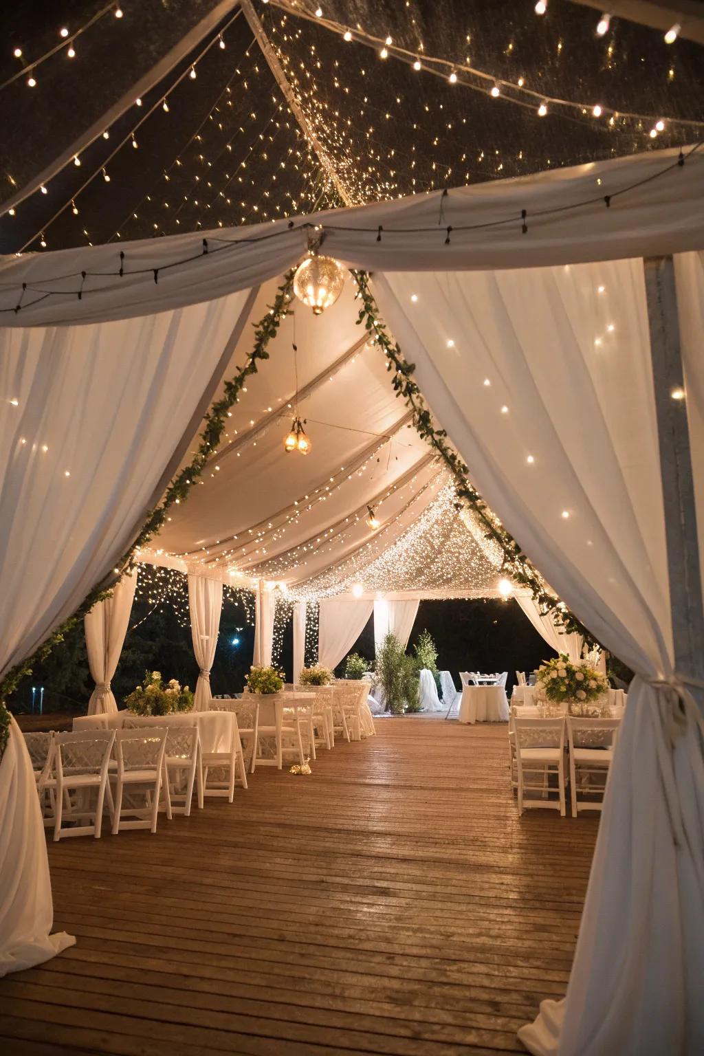 Fairy lights for a magical evening glow.