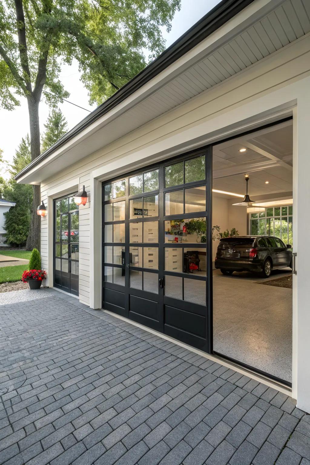 A decorative garage door enhances your home's exterior.