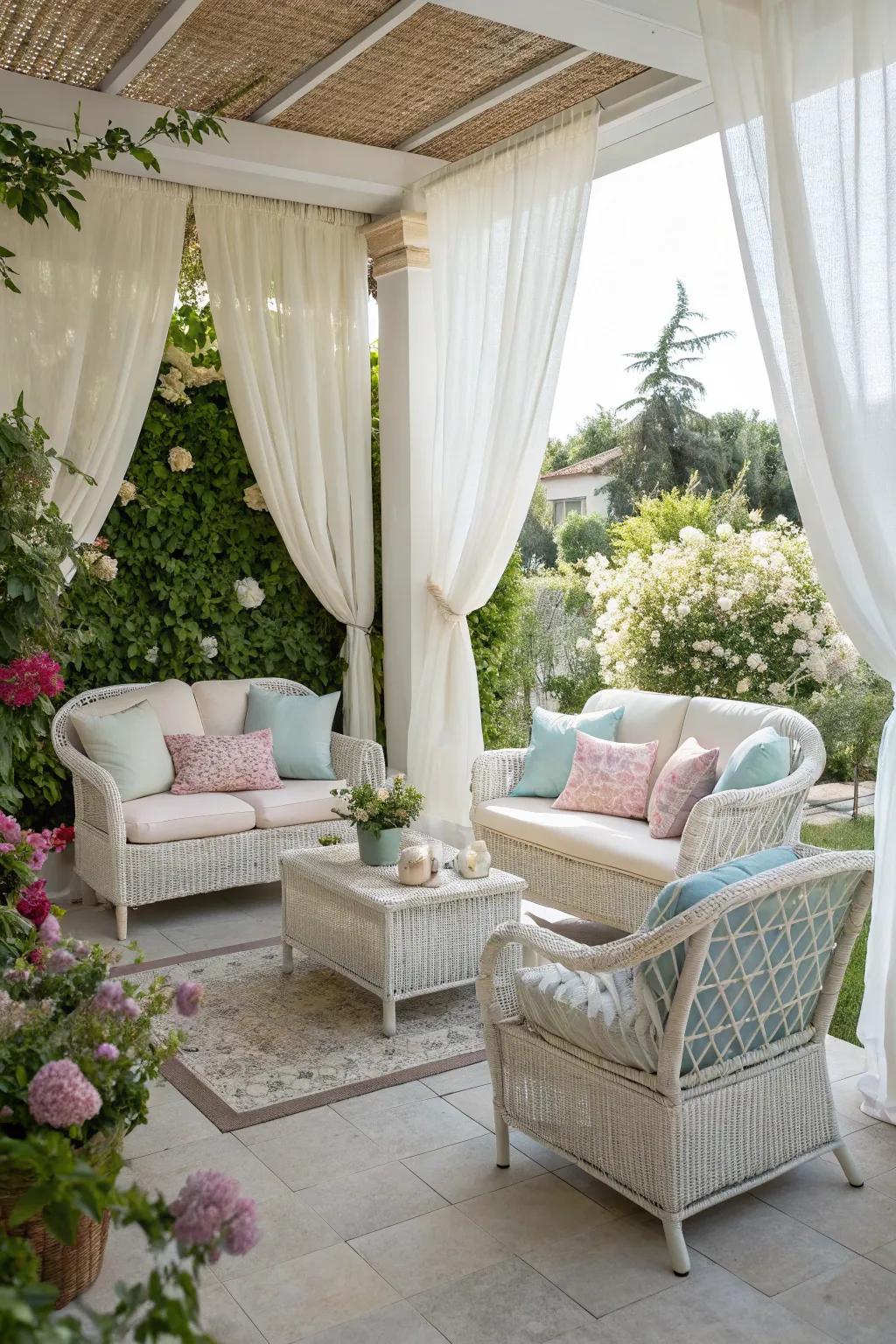 Reflect heat away with light colors and fabrics.