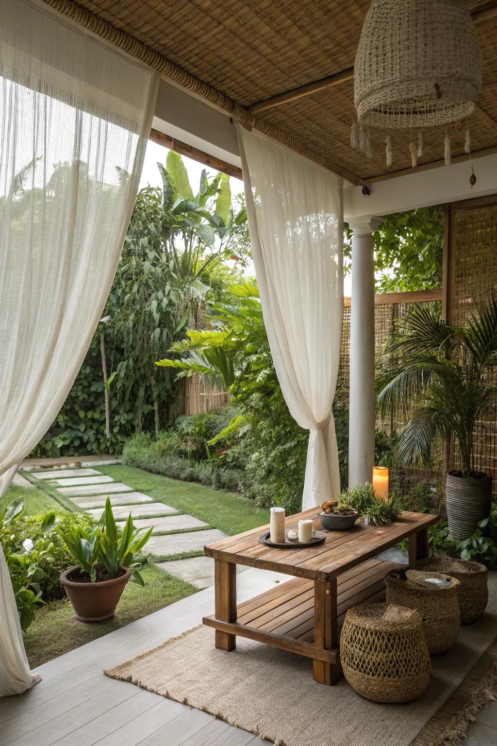 Bamboo curtains offer an eco-friendly and stylish choice.