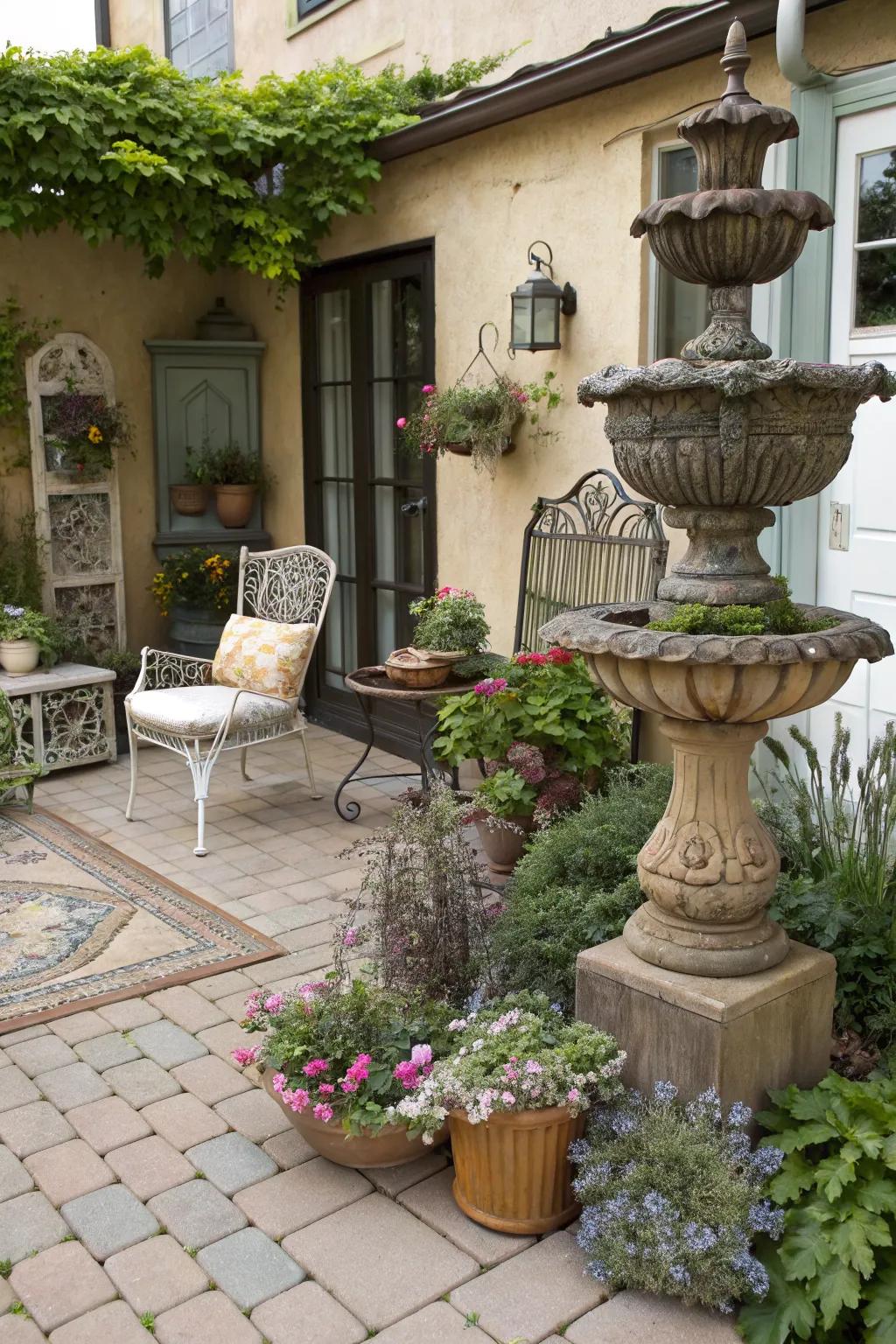 A patio personalized with unique and eye-catching decor.
