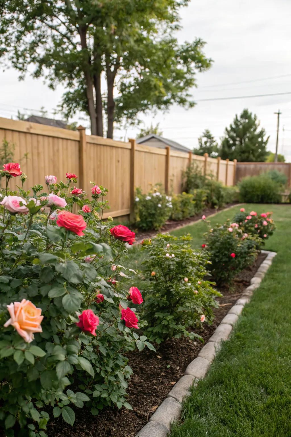 Self-cleaning roses provide vibrant color with minimal care.