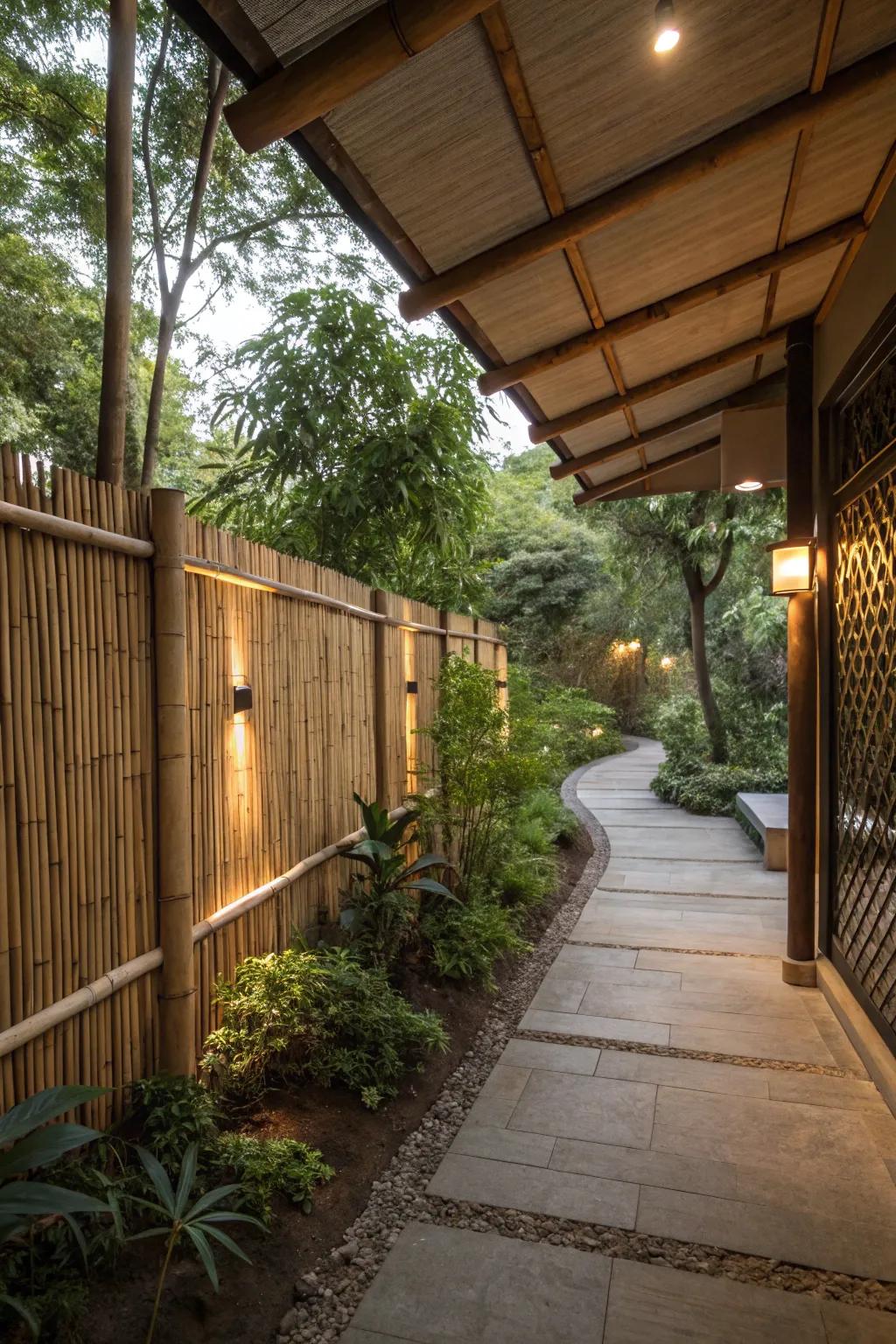 Bamboo fencing combines privacy with natural beauty.