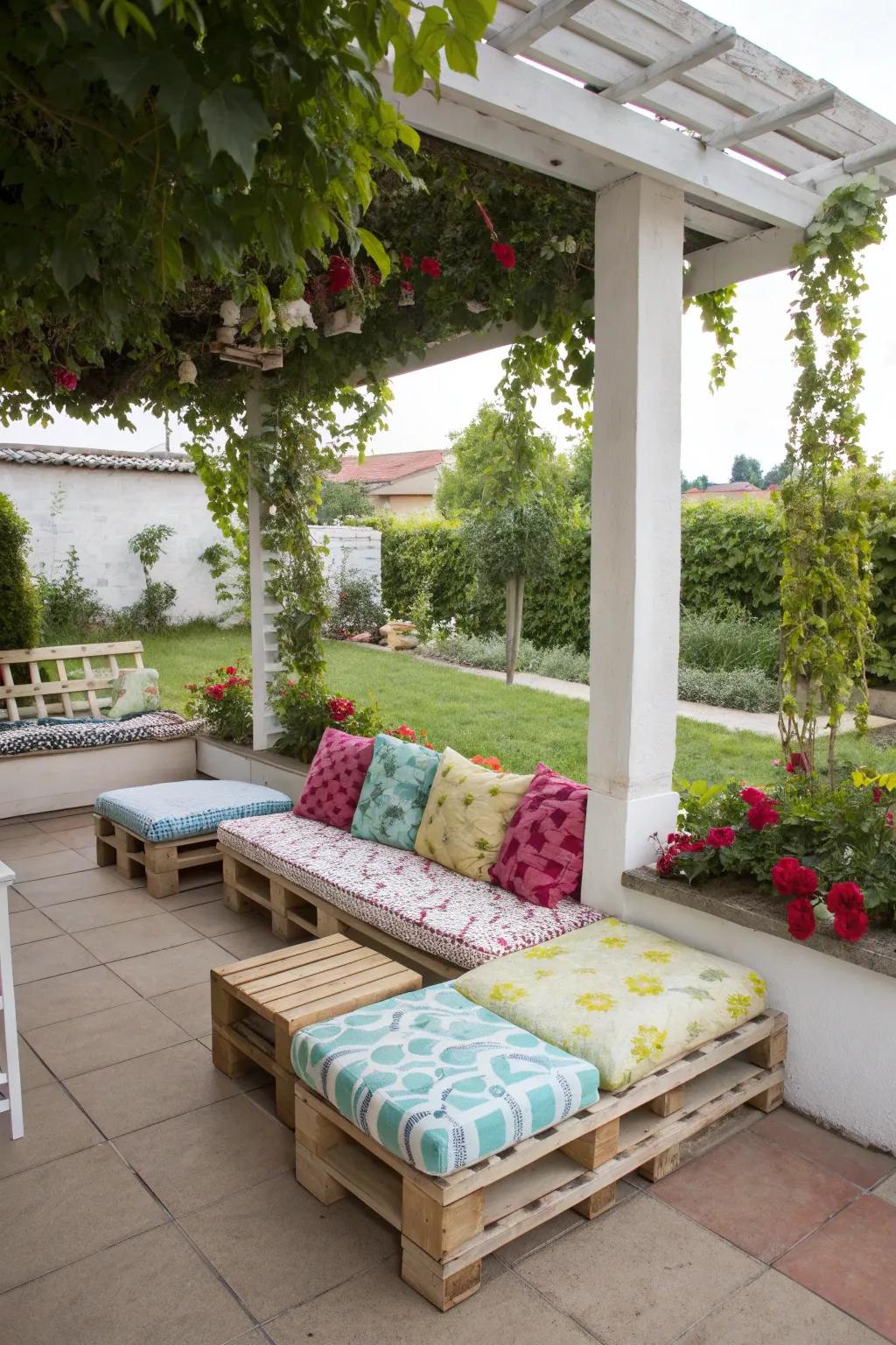 Get creative with DIY pallet furniture for your patio.