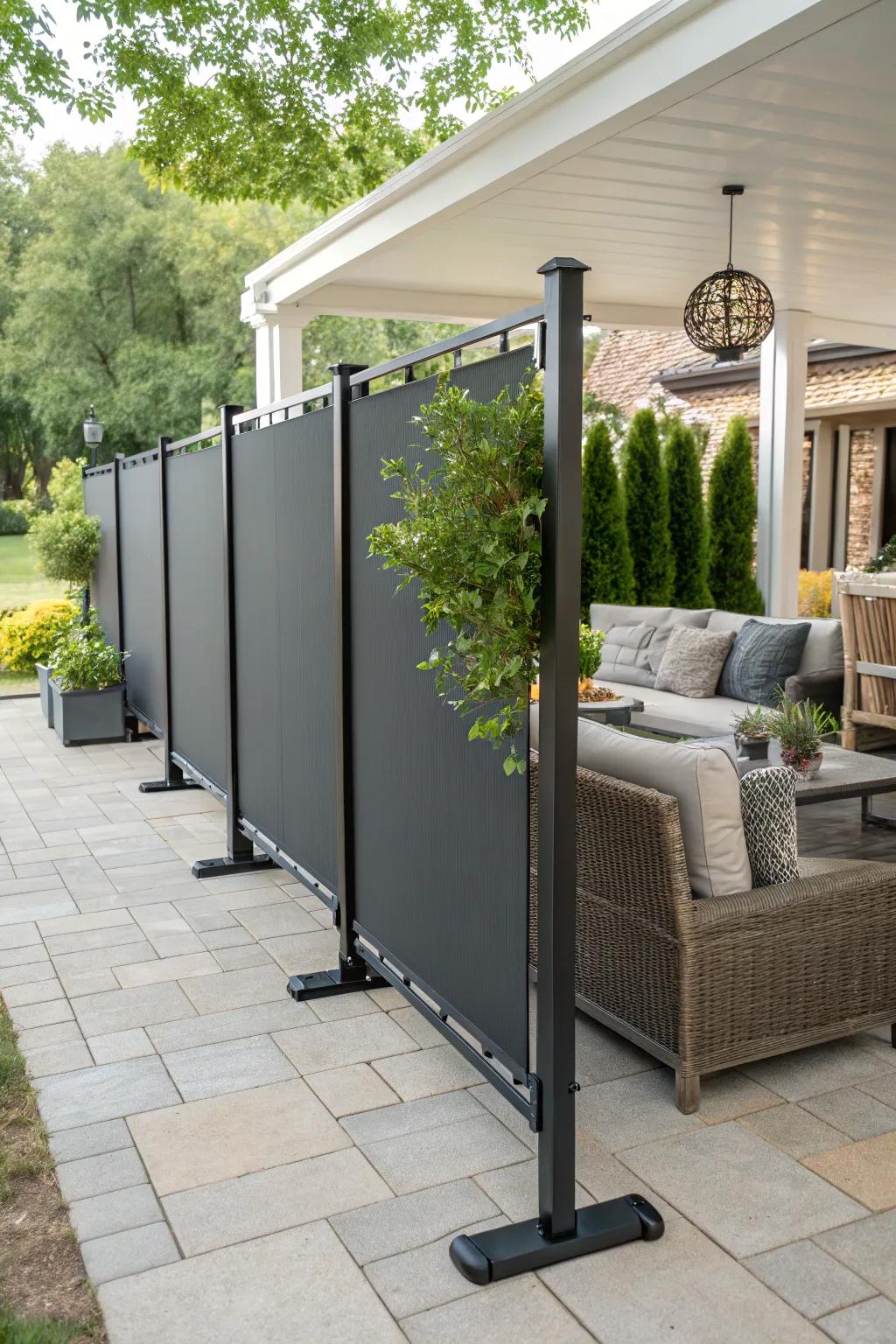 Moveable protection: Freestanding windbreak panels