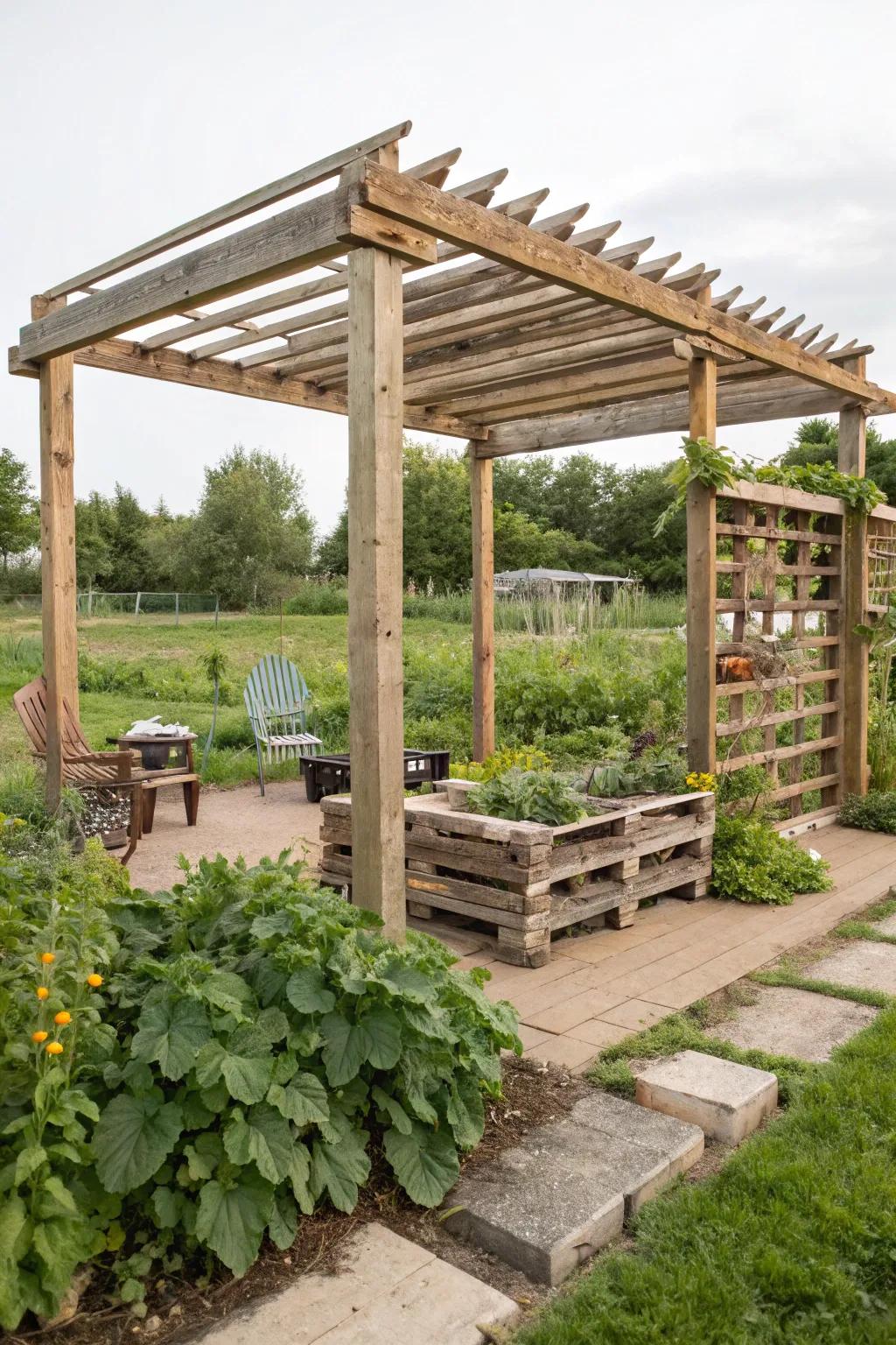 Pallet panels offer an eco-friendly and rustic fencing solution.