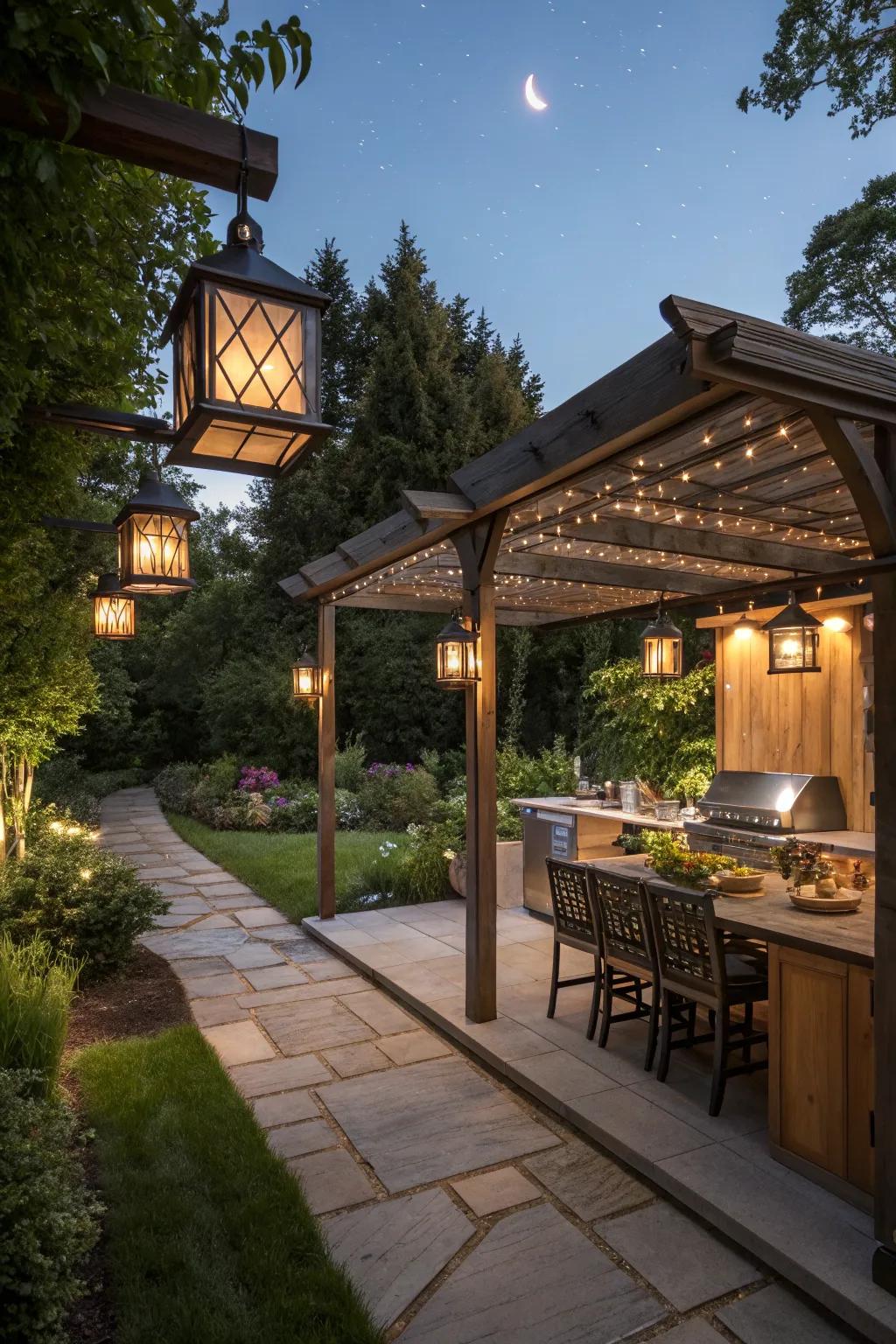 Solar-powered lighting offers eco-friendly illumination.