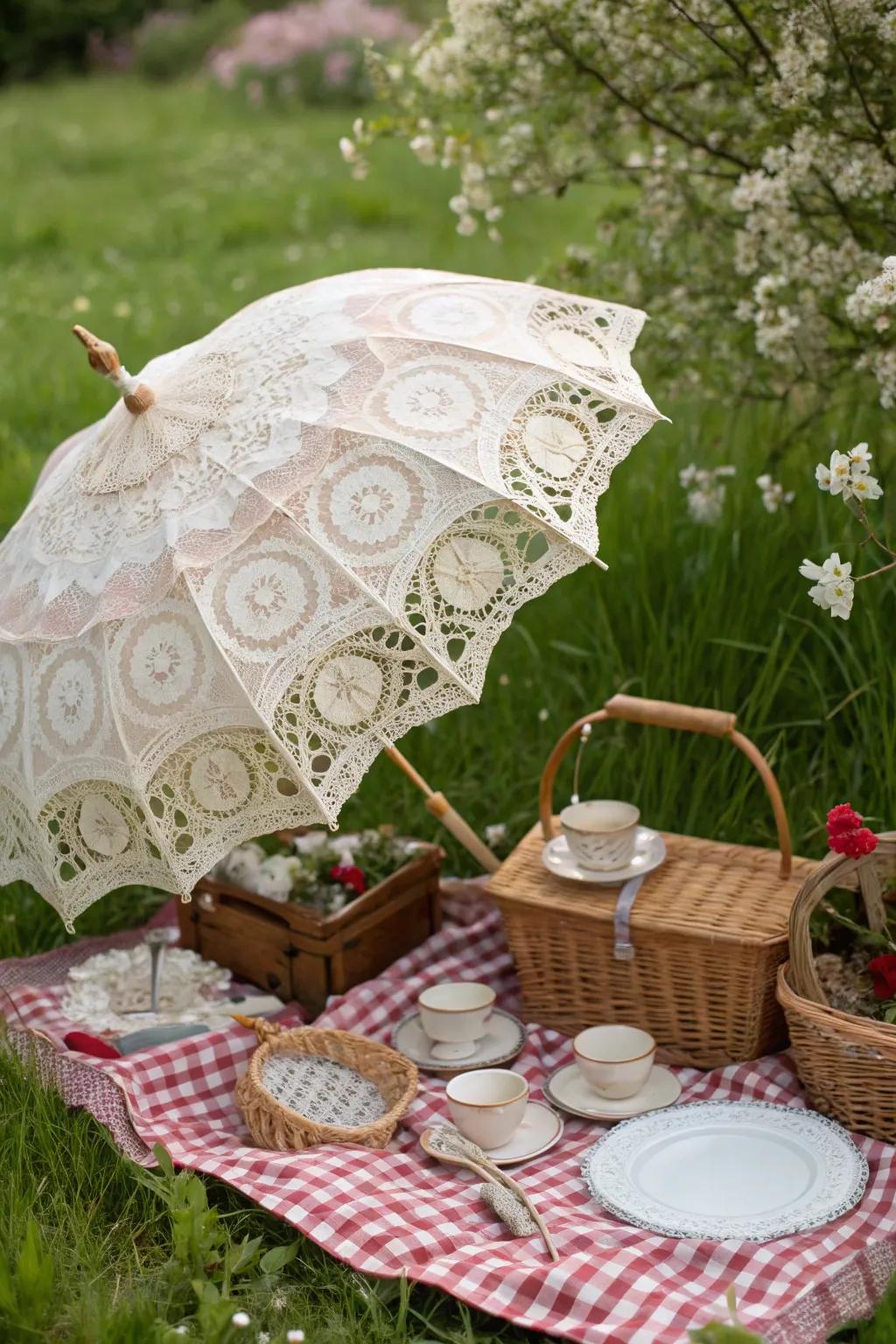 A charming parasol adding elegance and shade.