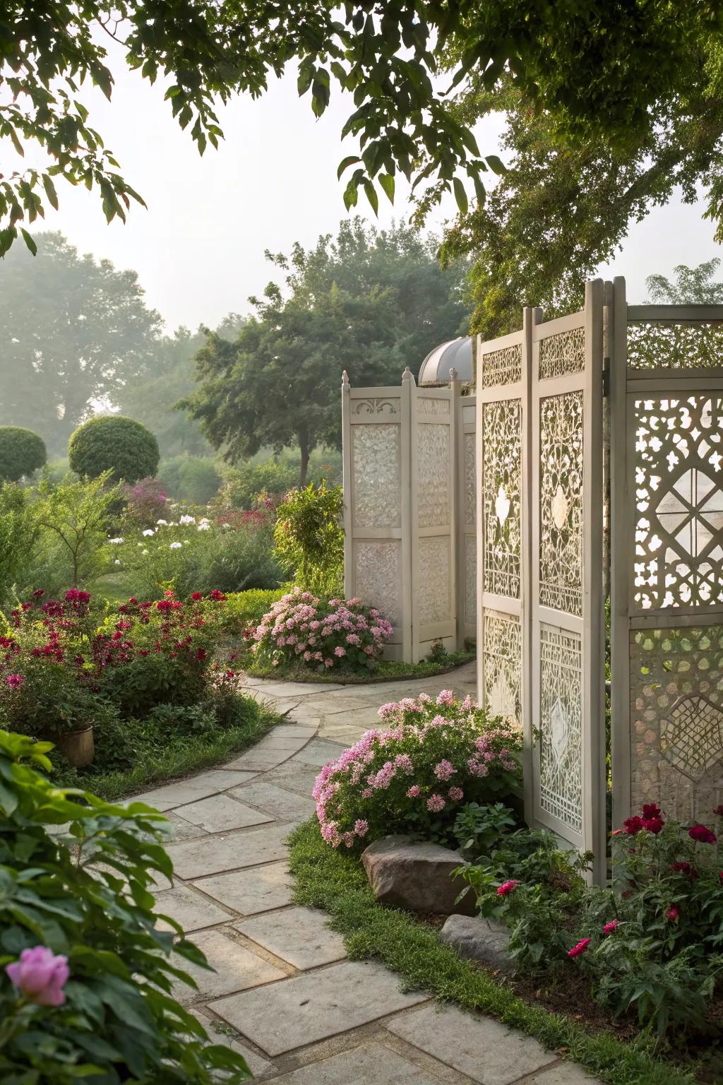 Decorative screens offering privacy and style.