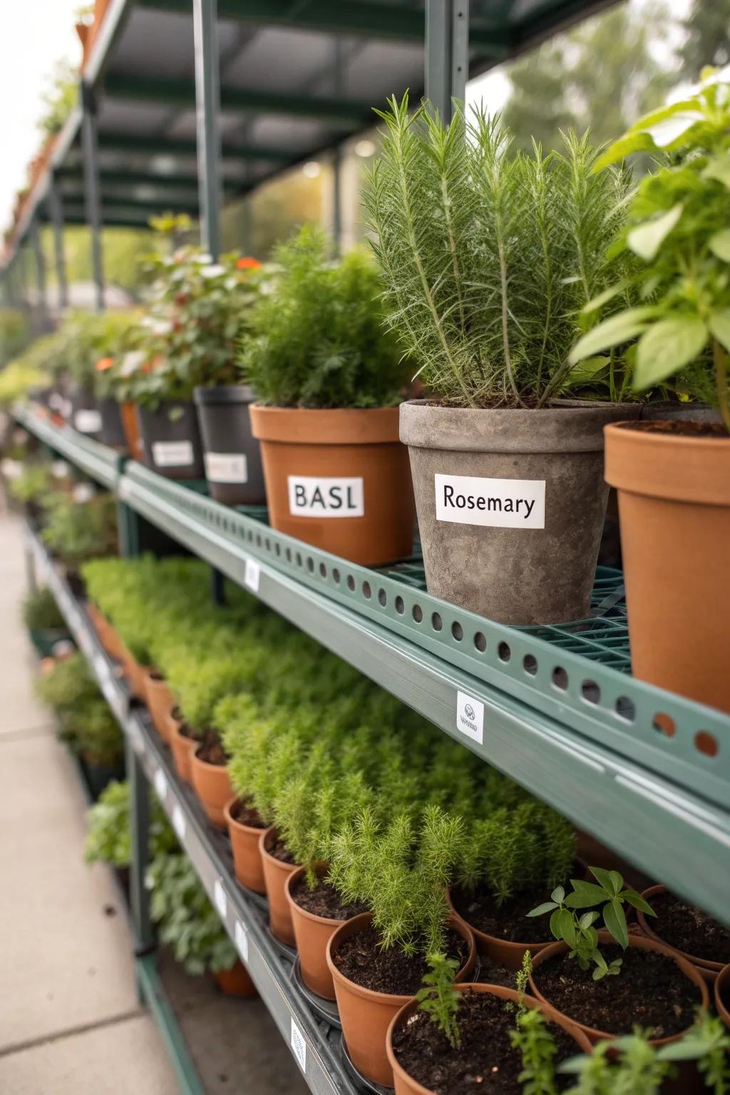 Herbs and spices adding utility and aroma to the nursery.