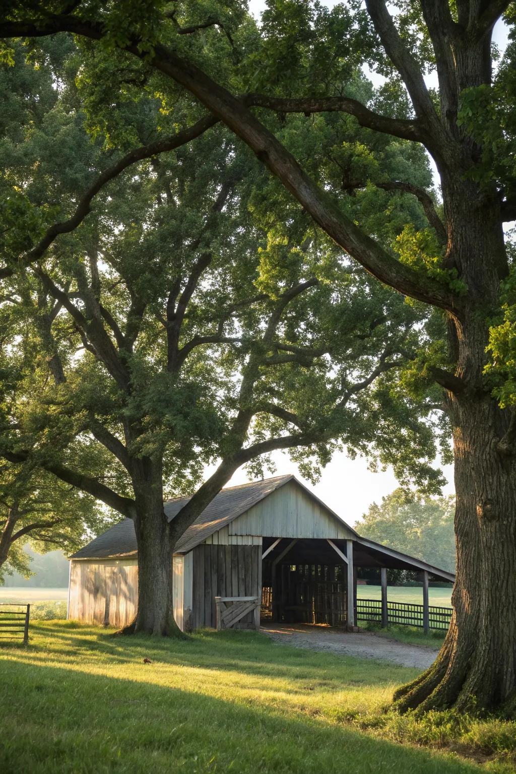 Shade trees offer natural cooling and enhance the landscape.