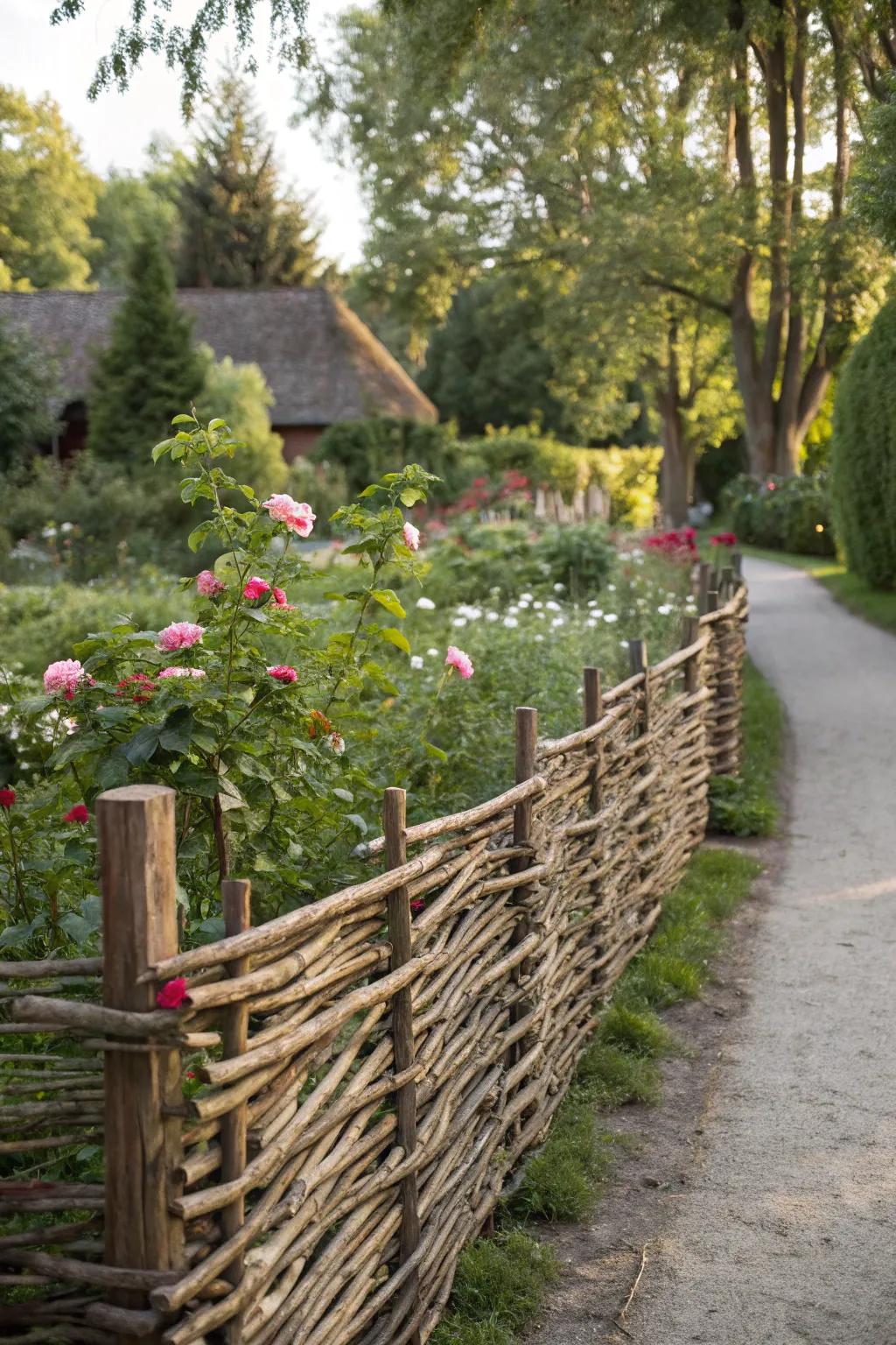 Wicker weave fences are both charming and unique.