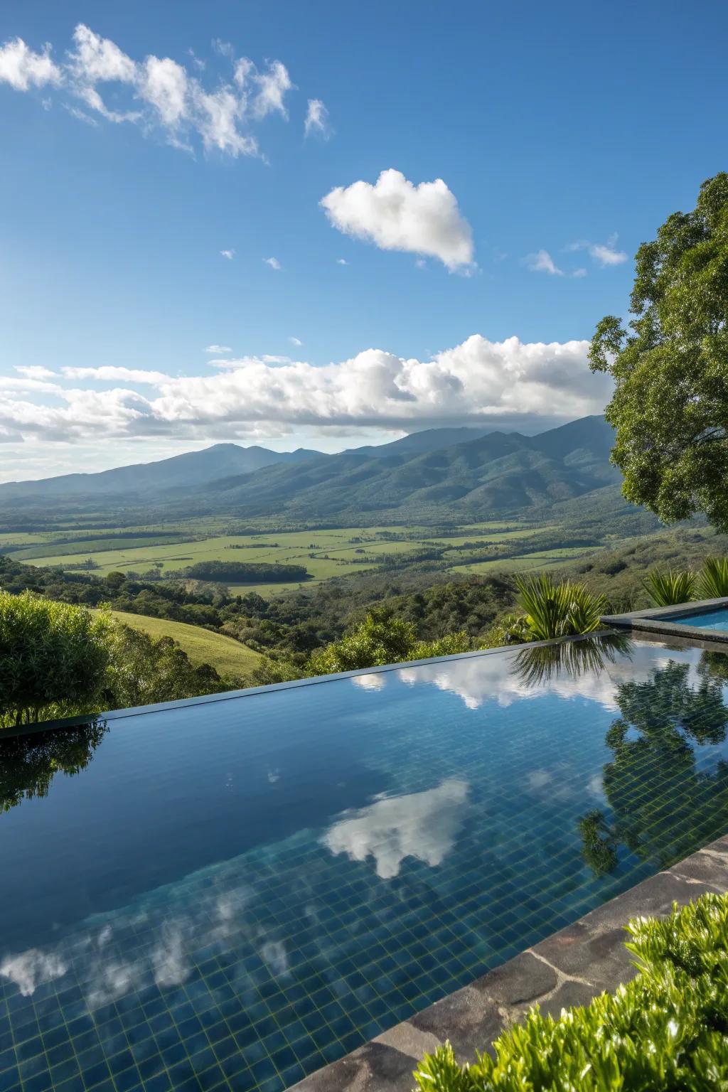Infinity edge ponds create a seamless visual experience.