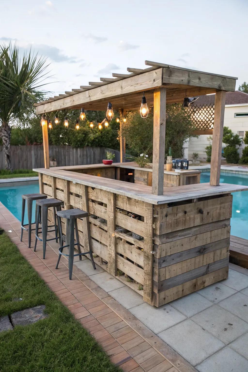 A charming DIY pallet bar for the creative spirit.