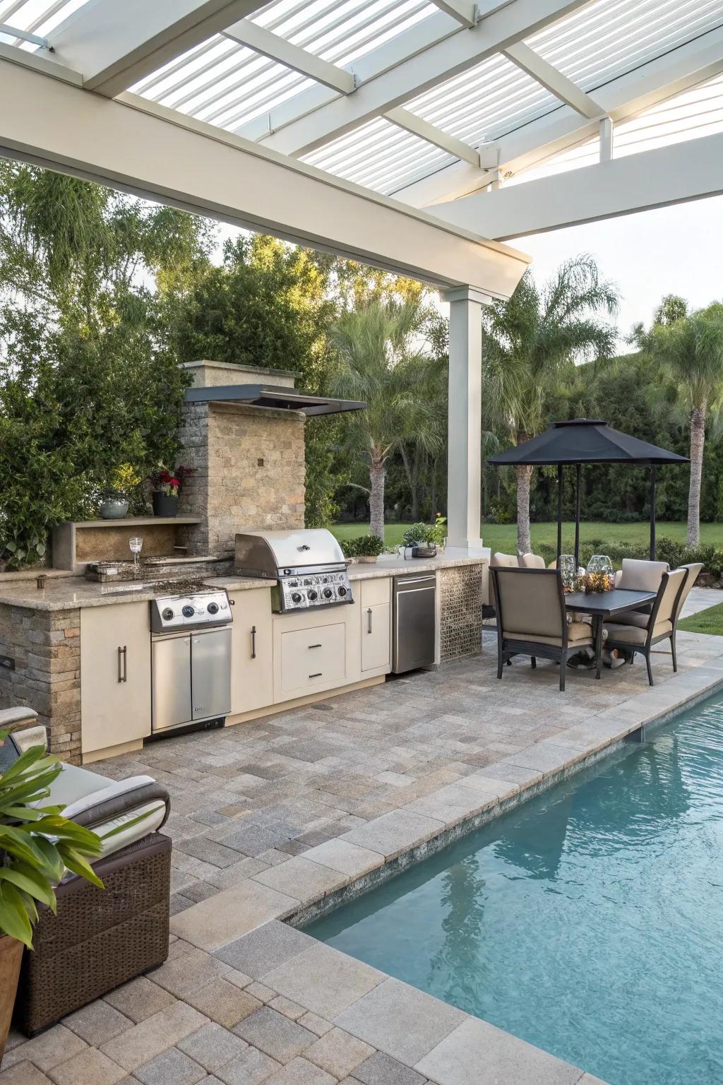 A fully equipped outdoor kitchen perfect for entertaining.