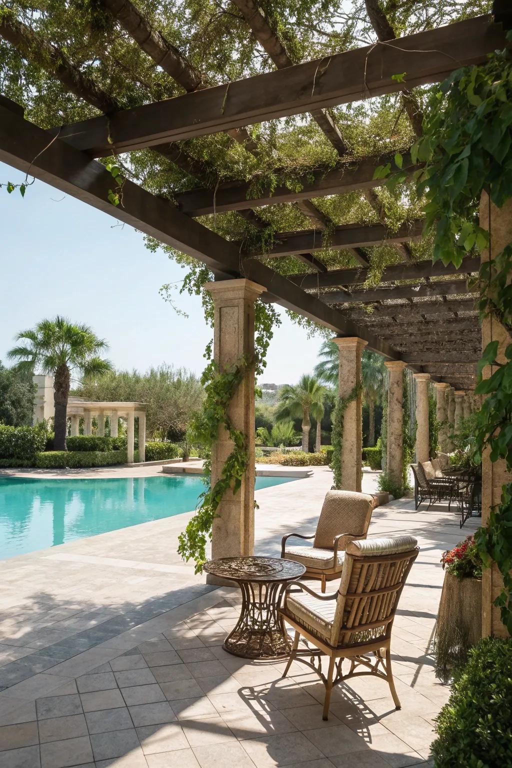 Stylishly provide shade with a pergola.