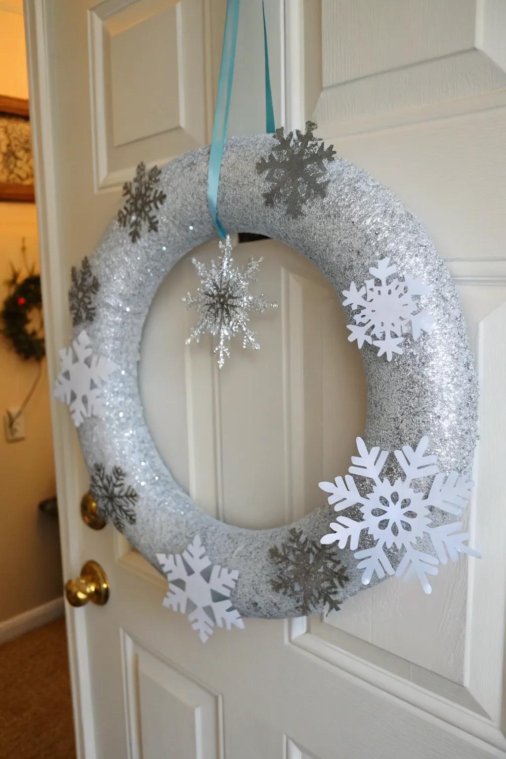 A sparkling winter wreath that captures the magic of the season.