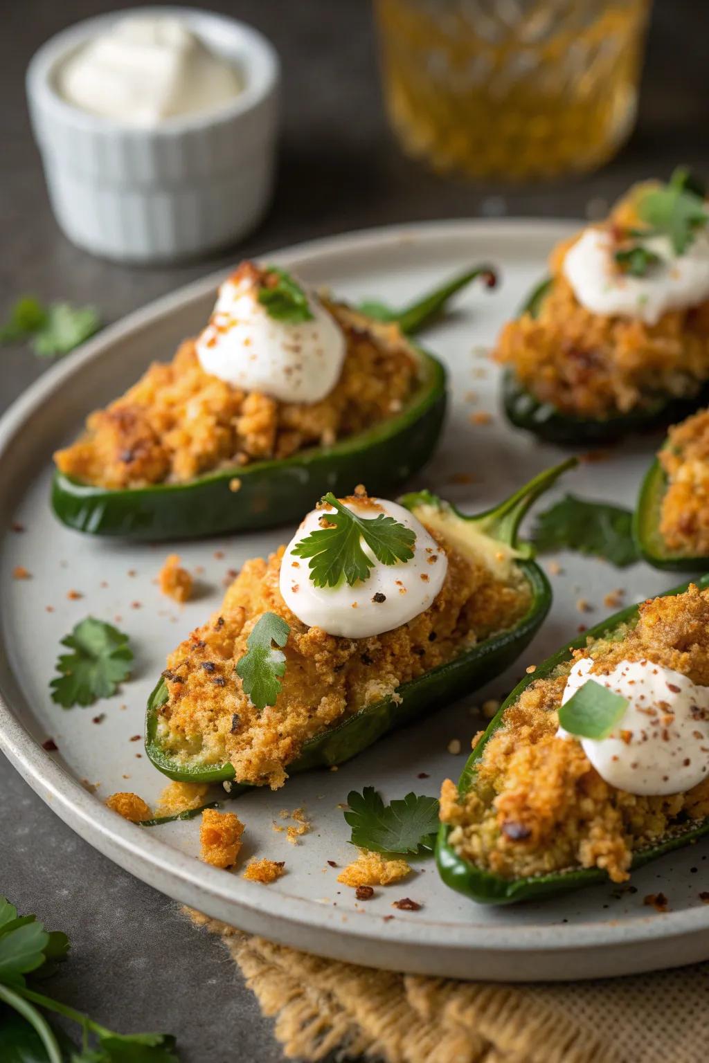 Spicy and cheesy jalapeño popper bites.