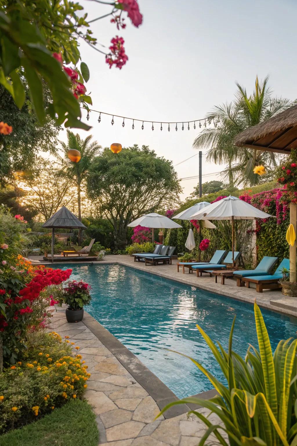 Transform your pool area into a tropical paradise.