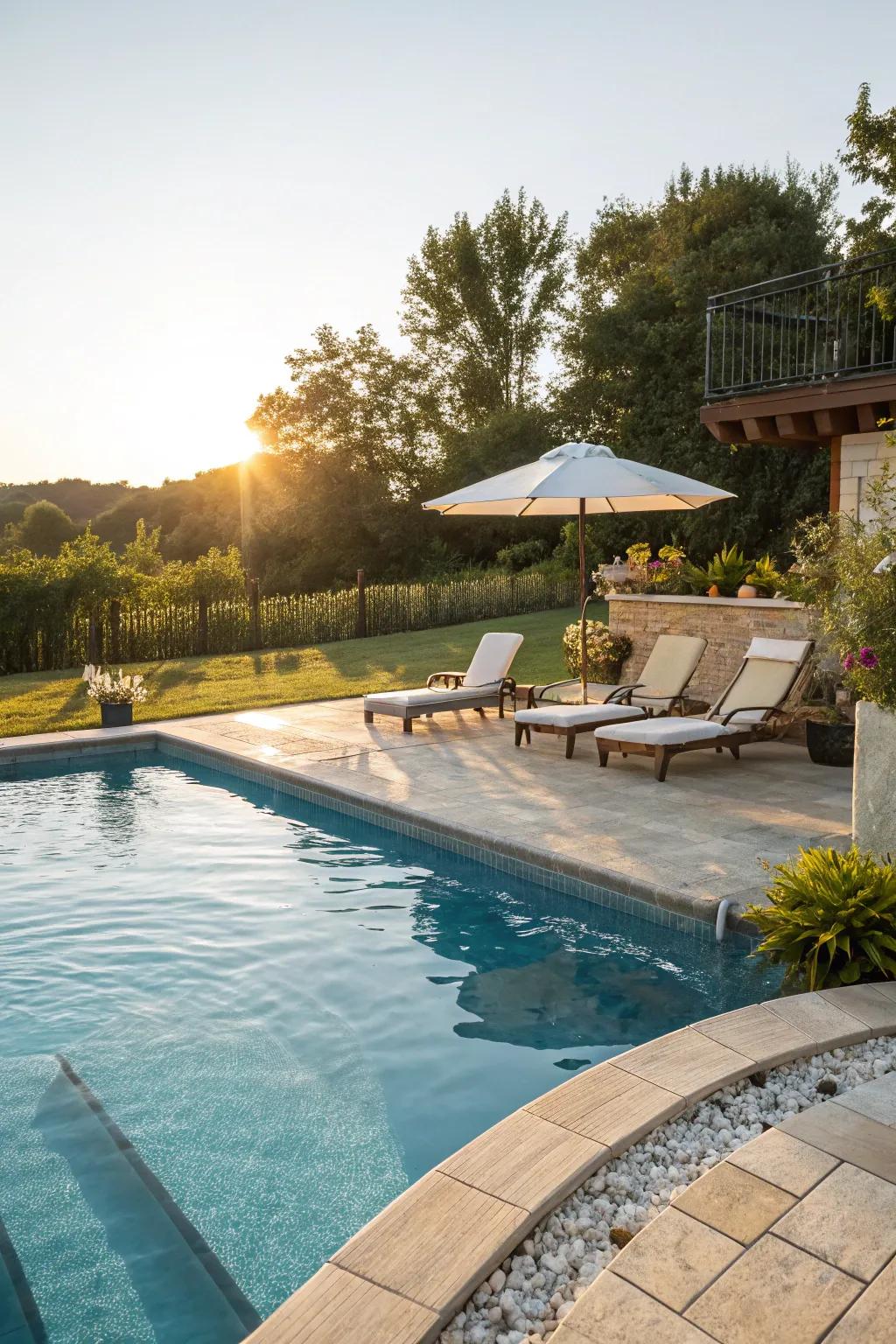 Relax in style with a Baja shelf in your pool.