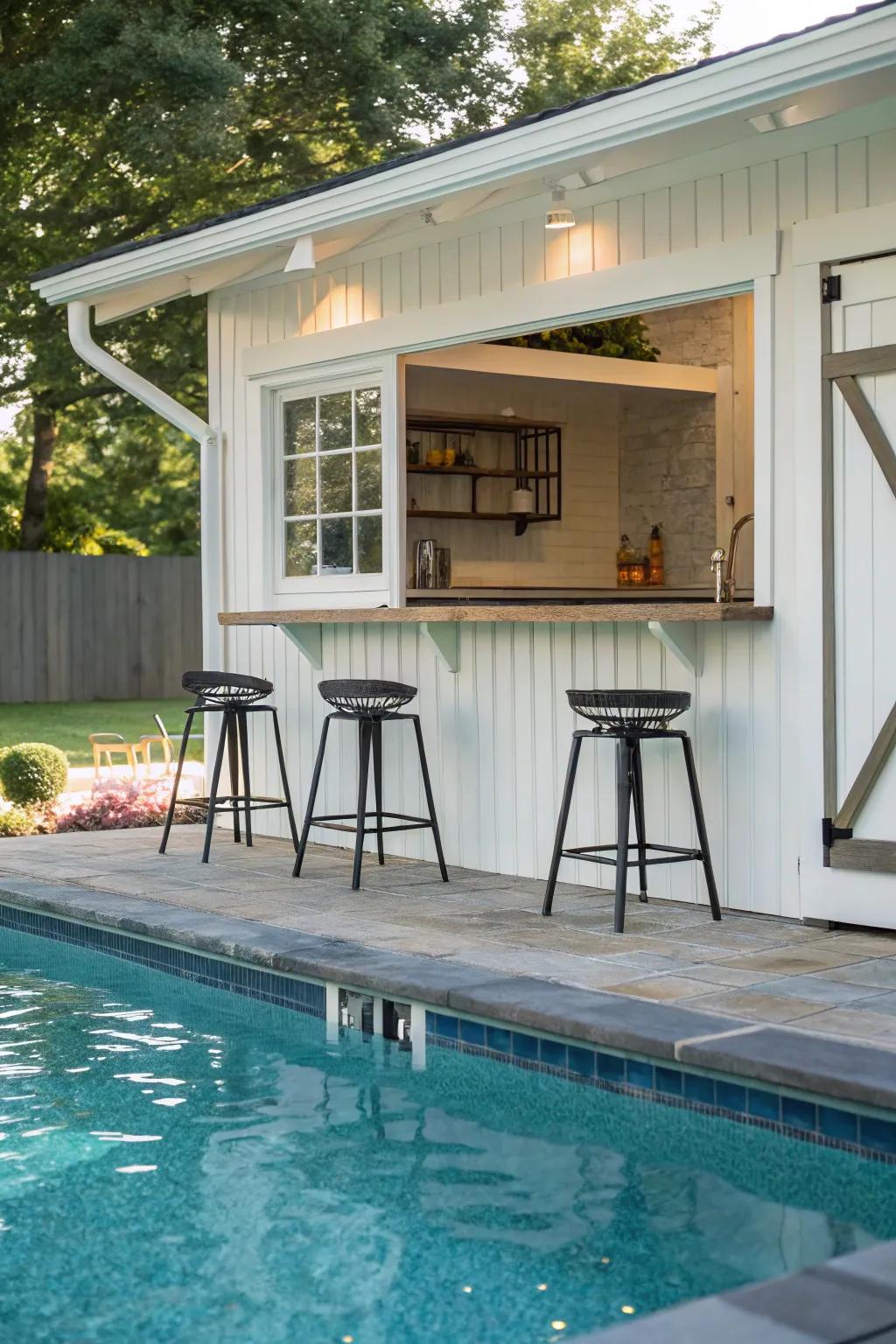 Window bar charm: Sip and snack in style.