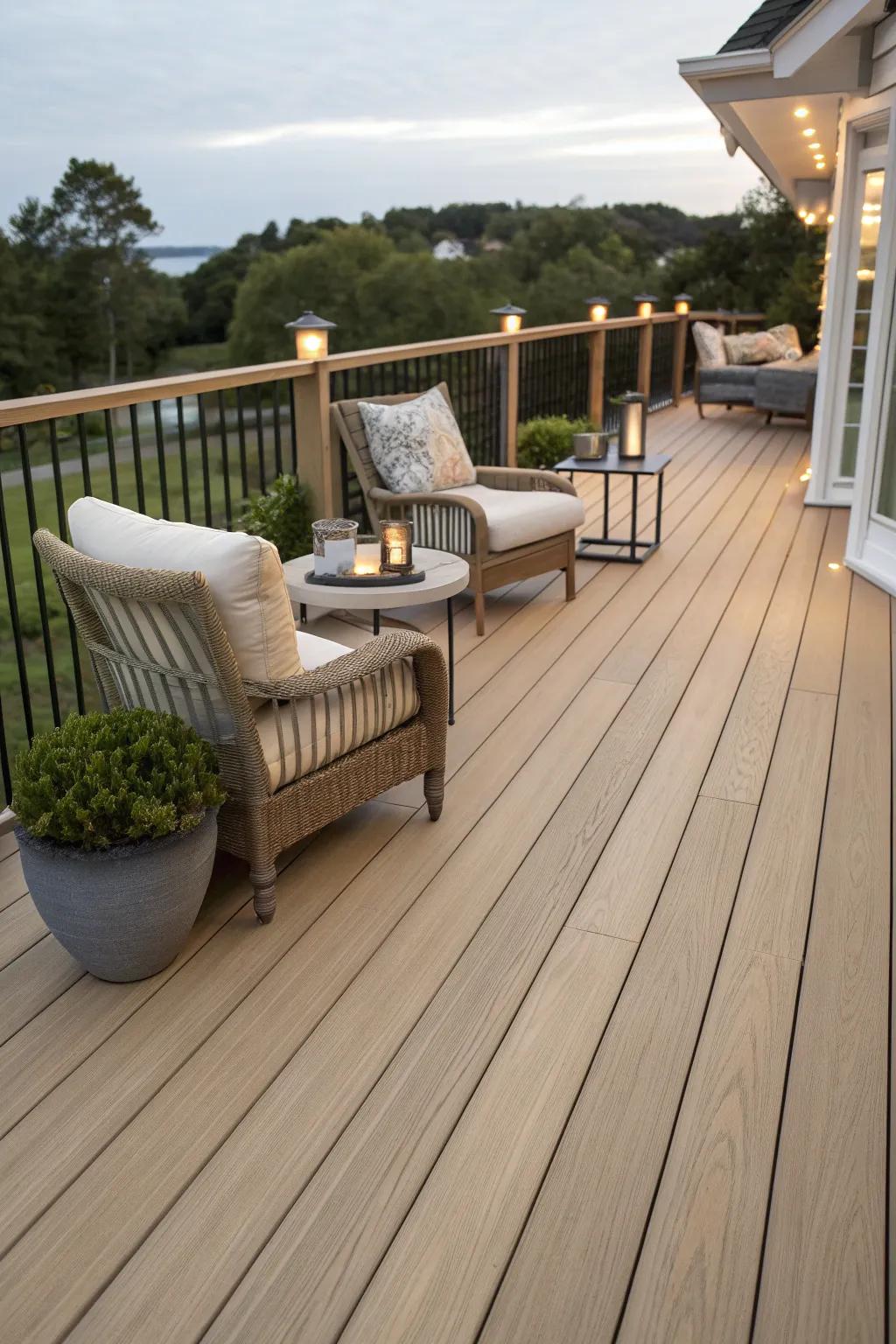 Light Oak decks provide a warm and inviting atmosphere.