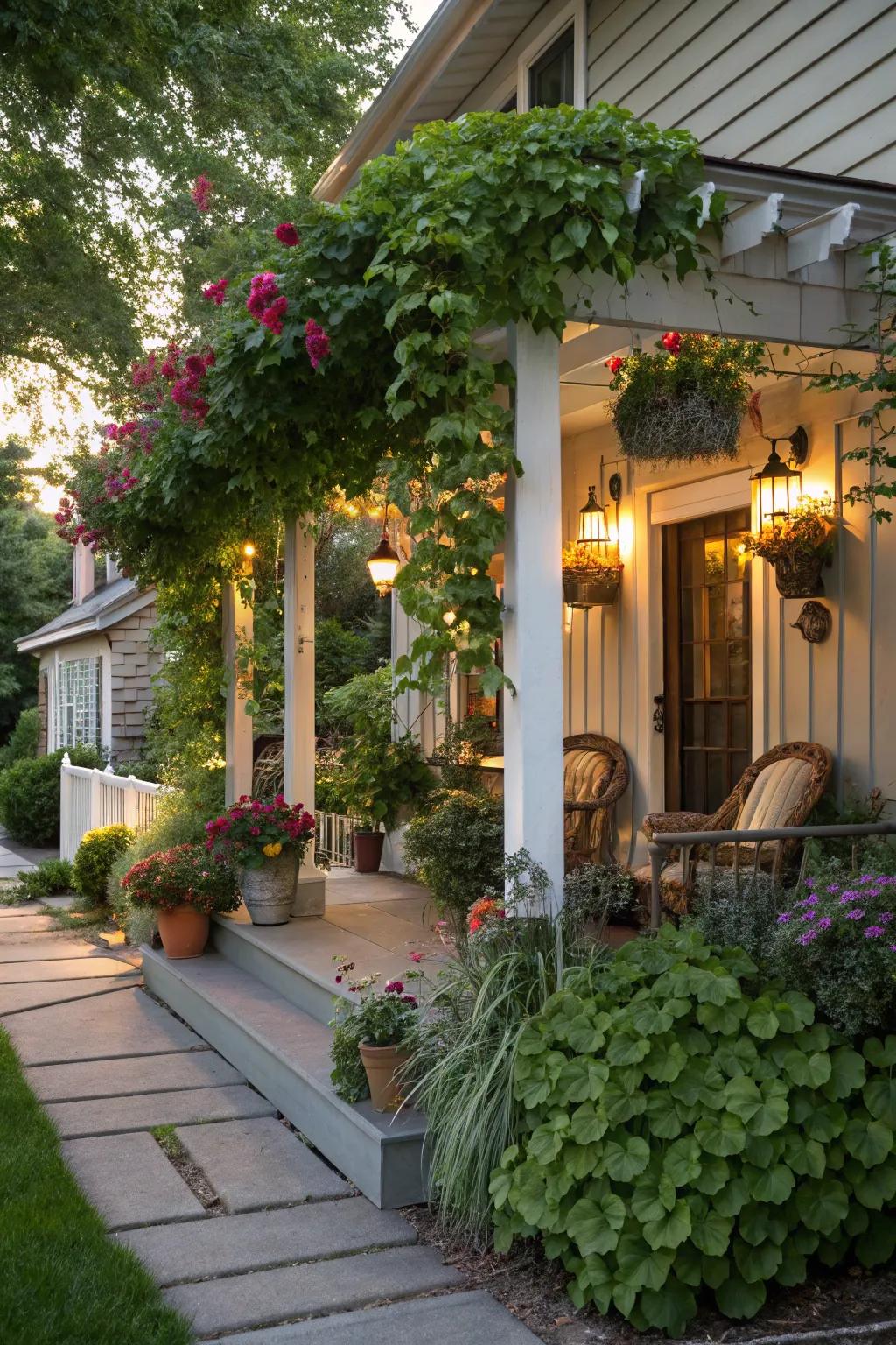Embrace nature with a living plant awning.
