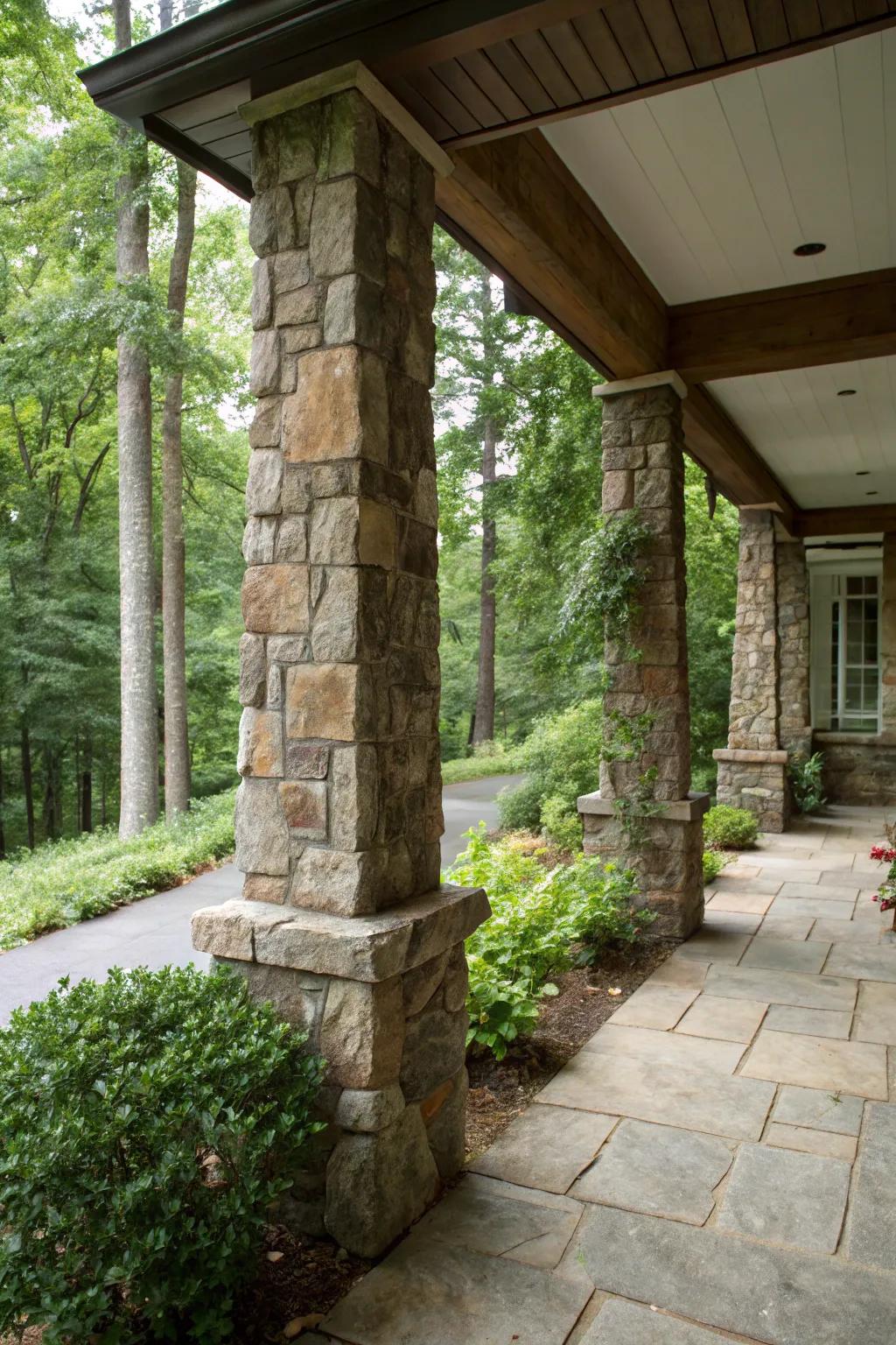 Natural stone facades blend rugged charm with refined elegance.