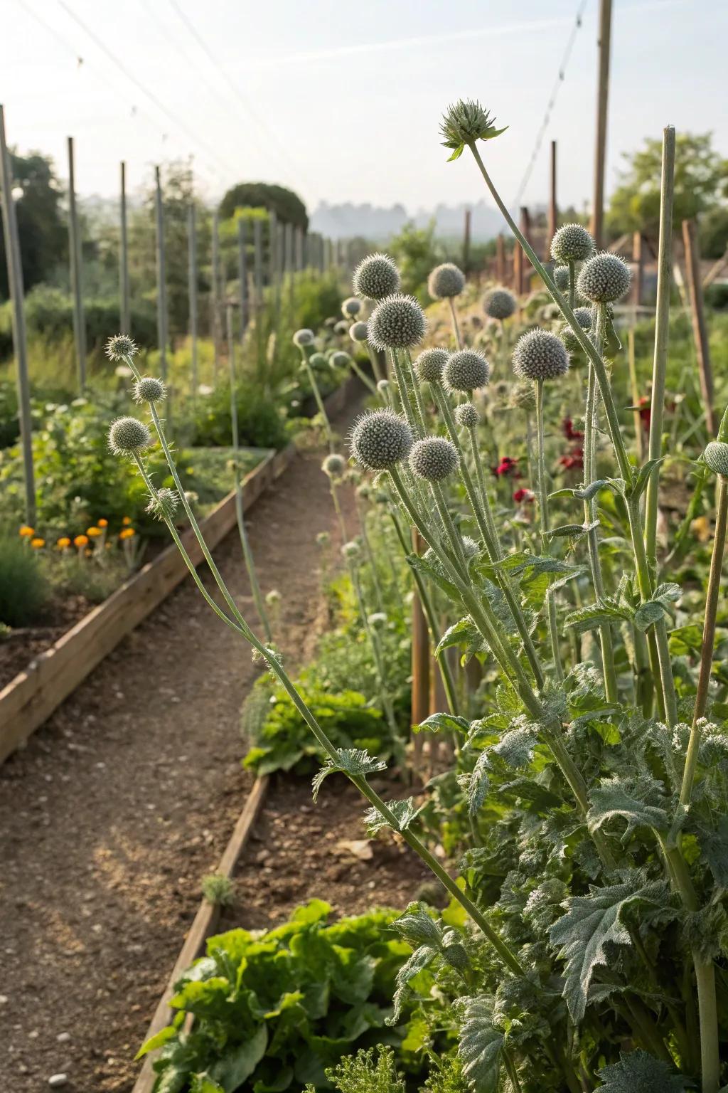 Plants going to seed adding ornamental interest.