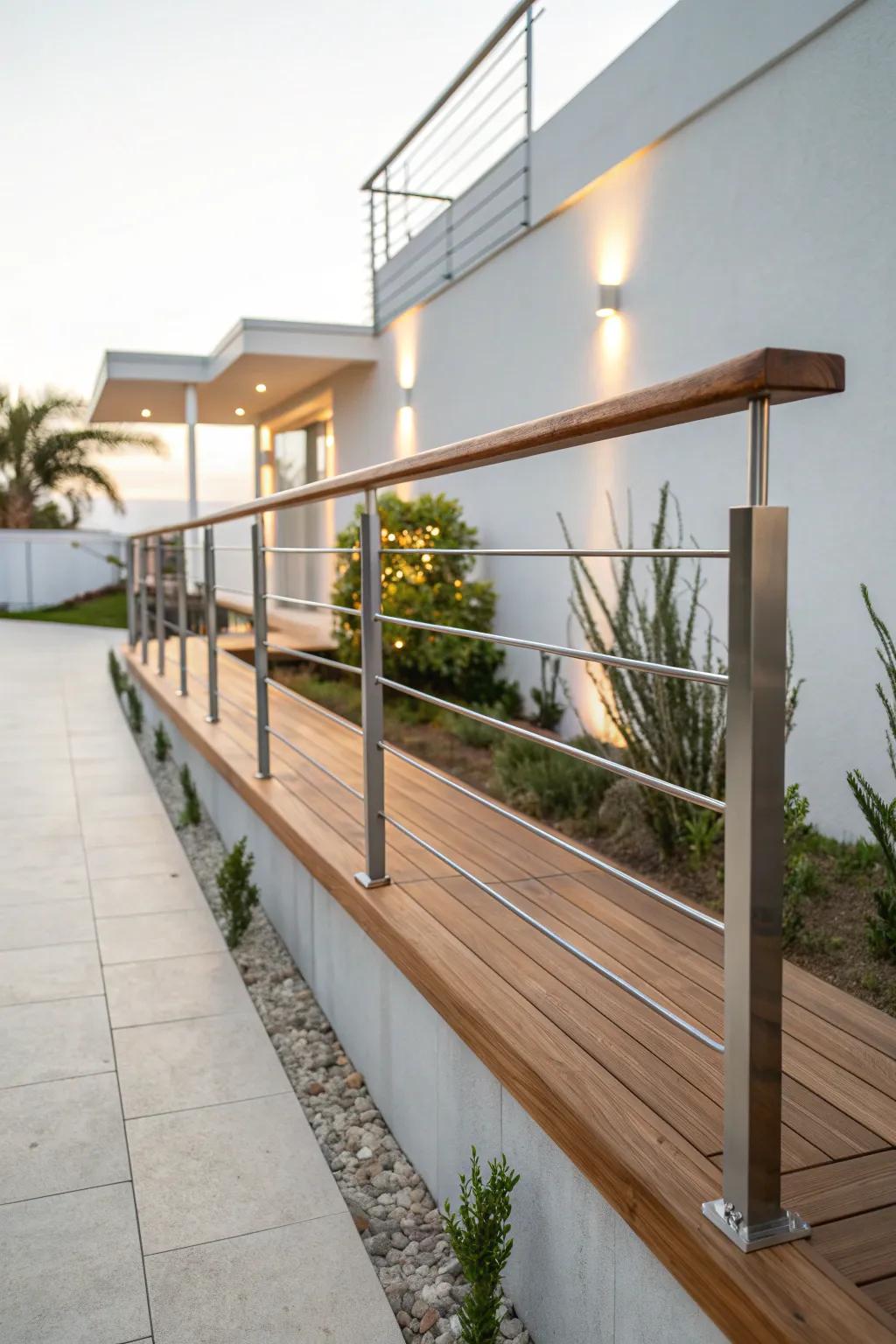 Minimalist metal touches enhance the elegance of wood.