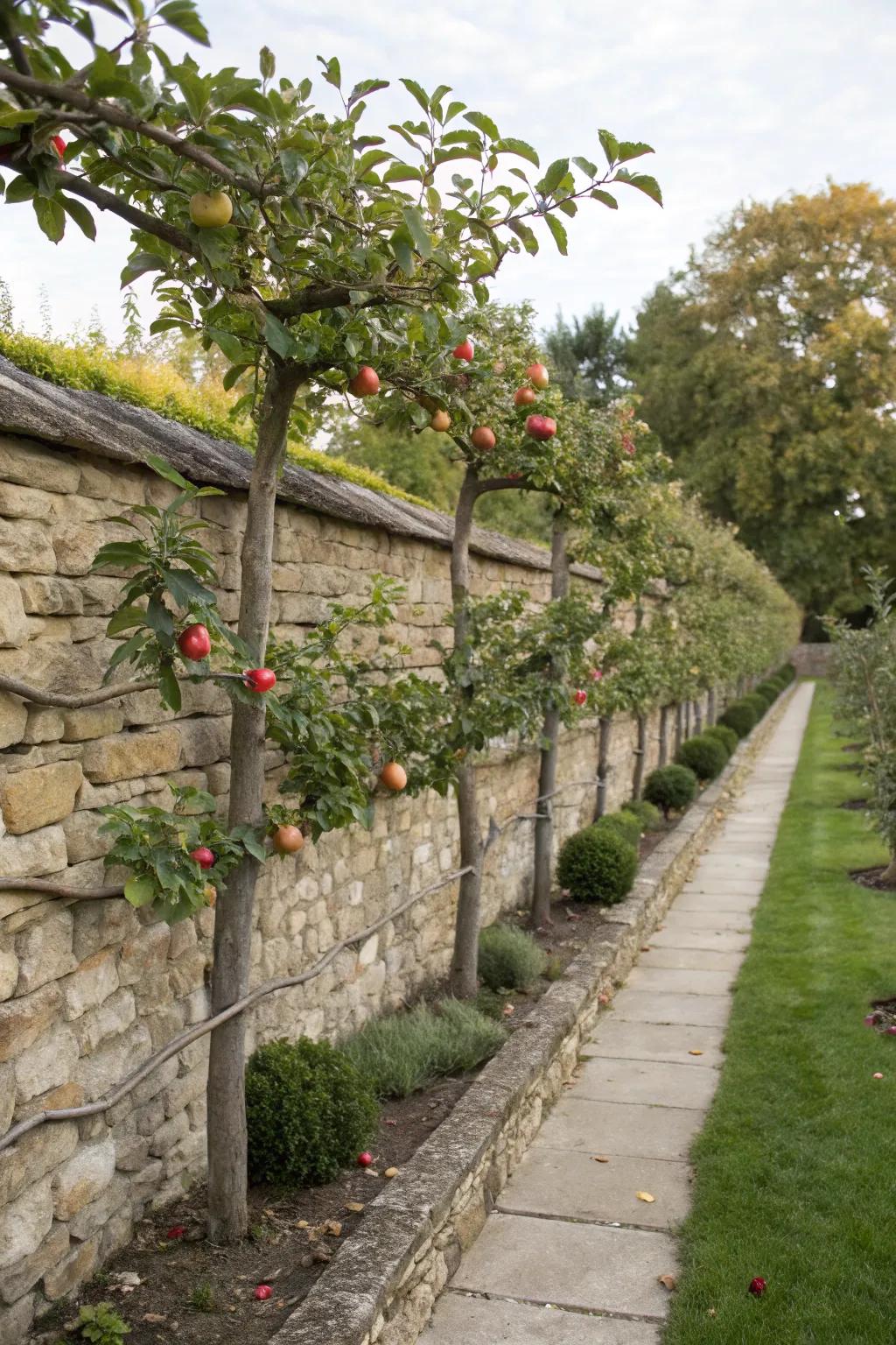 Espaliered trees bring elegance and privacy to tight spaces.