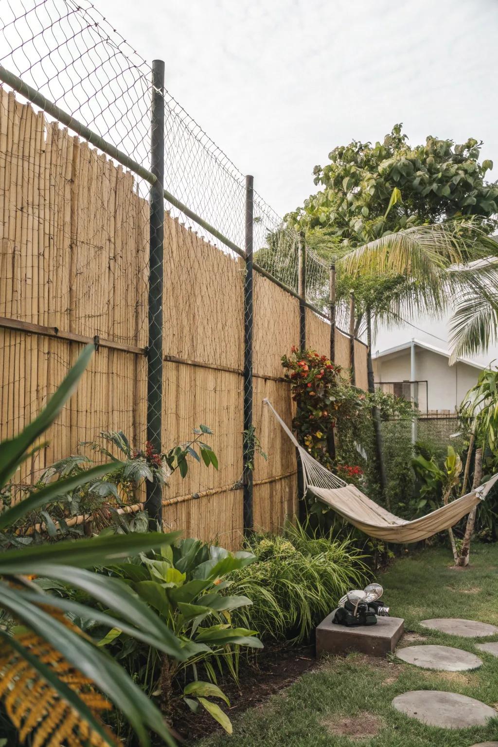 Bamboo panels add an exotic flair to your privacy.
