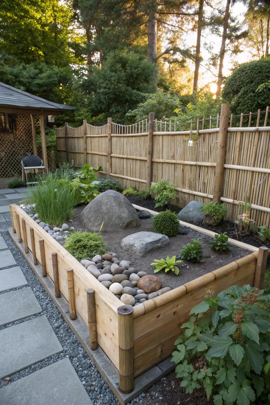 Bamboo fencing adds a serene and natural touch to your garden.
