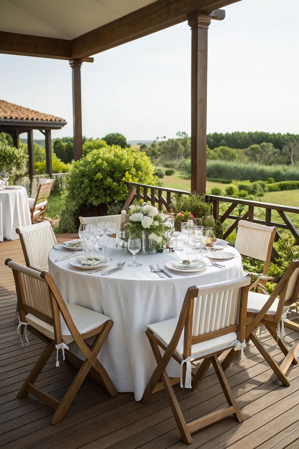 Dine al fresco with a dedicated dining area on your deck.