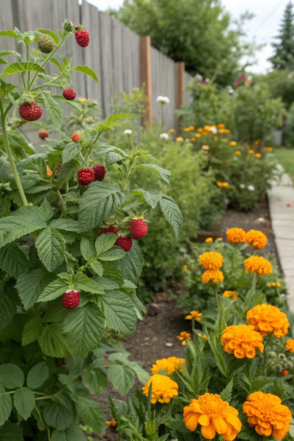 Companion planting can naturally boost your raspberry patch's health.