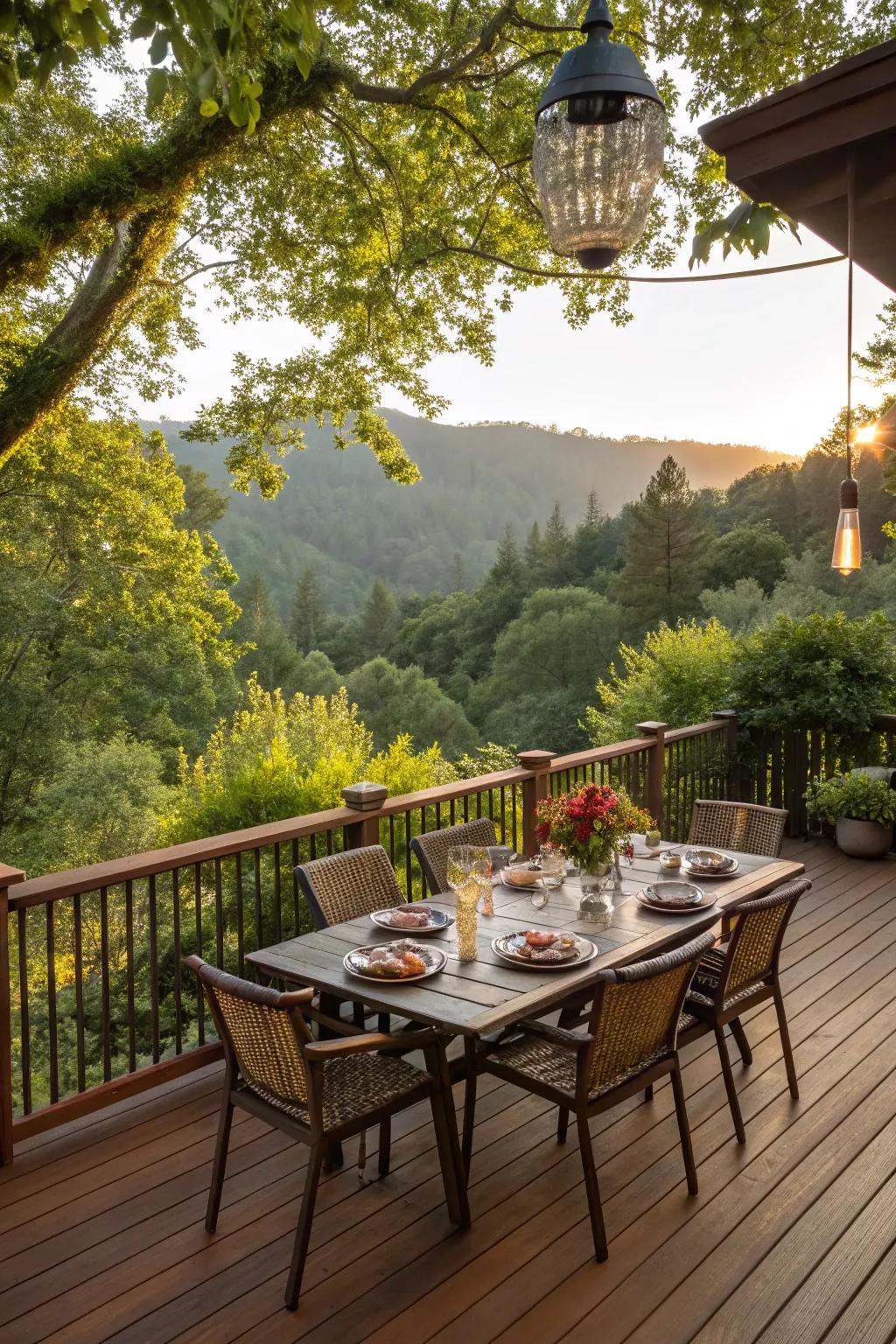 Enjoy meals al fresco on your redwood deck.