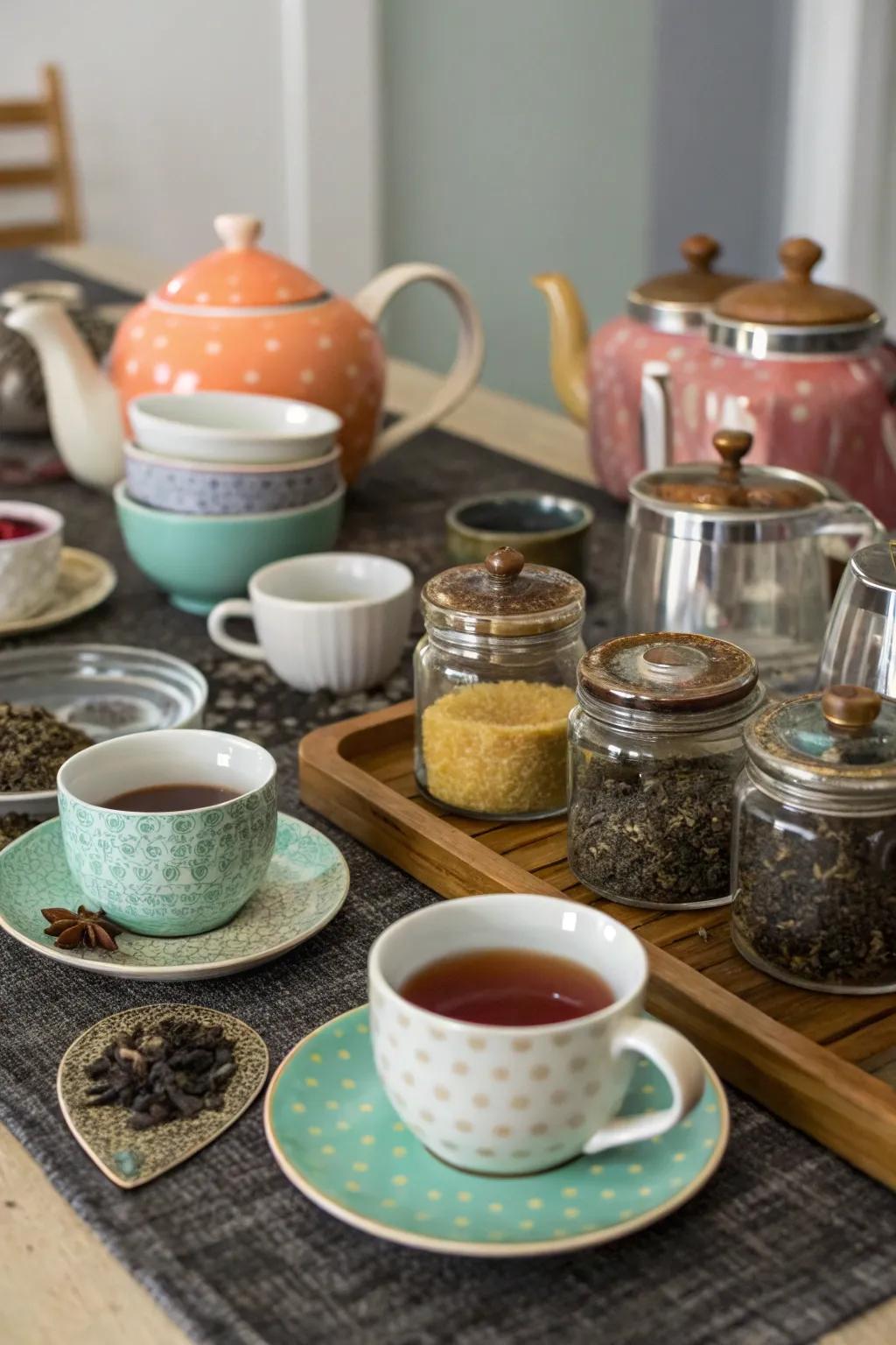 Savor the flavors of different teas with a relaxing tasting ritual.