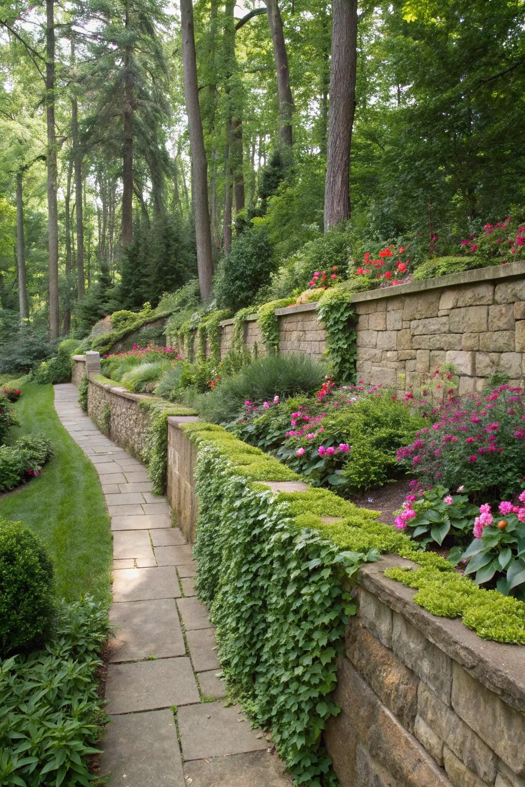 Earthy tones like sandstone harmonize with natural surroundings.