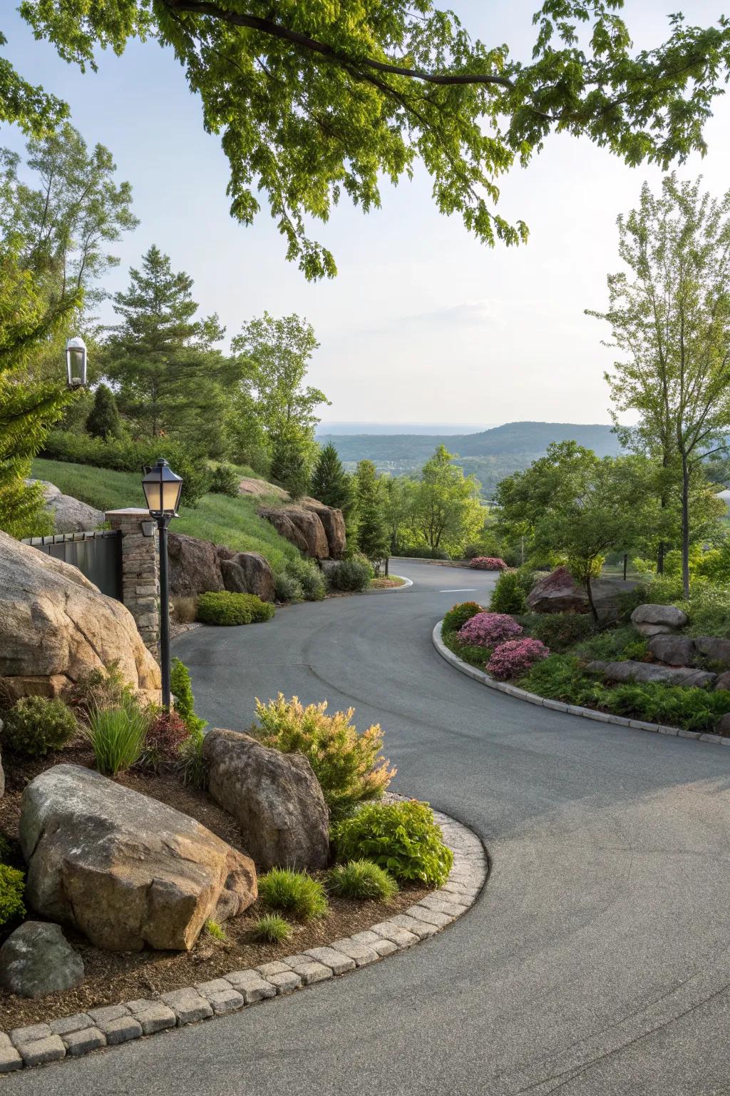 Natural rock features add texture and depth.