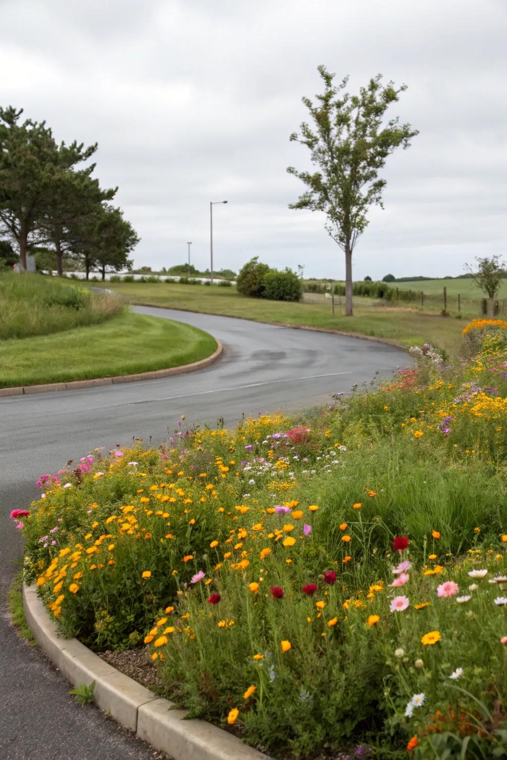 Embrace rustic charm with a patch of vibrant wildflowers.